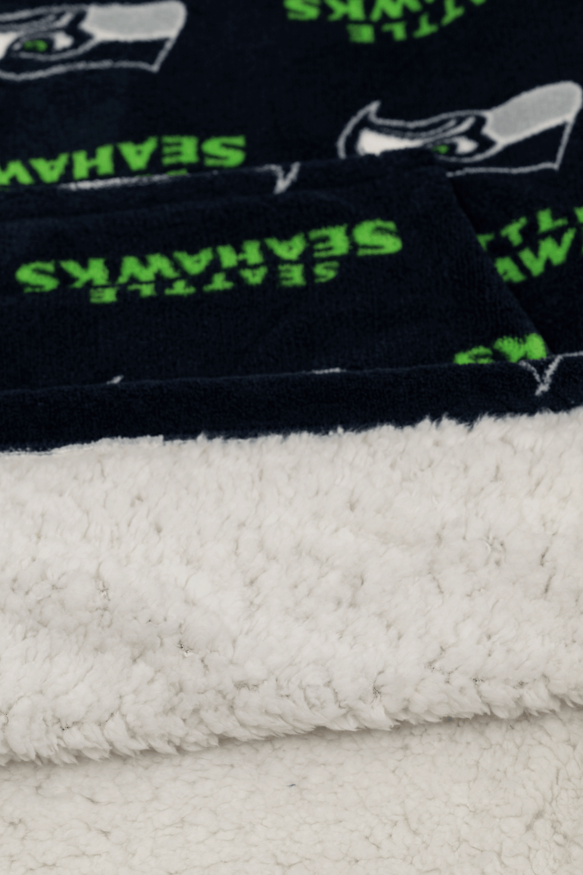 NFL Youth Seattle Seahawks Coral Fleece Blanket Hoodie, Oversized Kids Wearable Blanket, Sherpa Lined, S/M-M/L