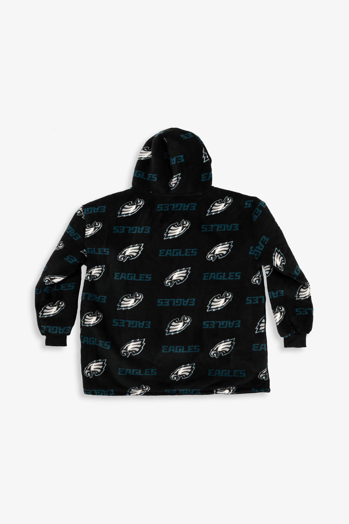 NFL Youth Philadelphia Eagles Coral Fleece Blanket Hoodie, Oversized Kids Wearable Blanket, Sherpa Lined, S/M-L/XL