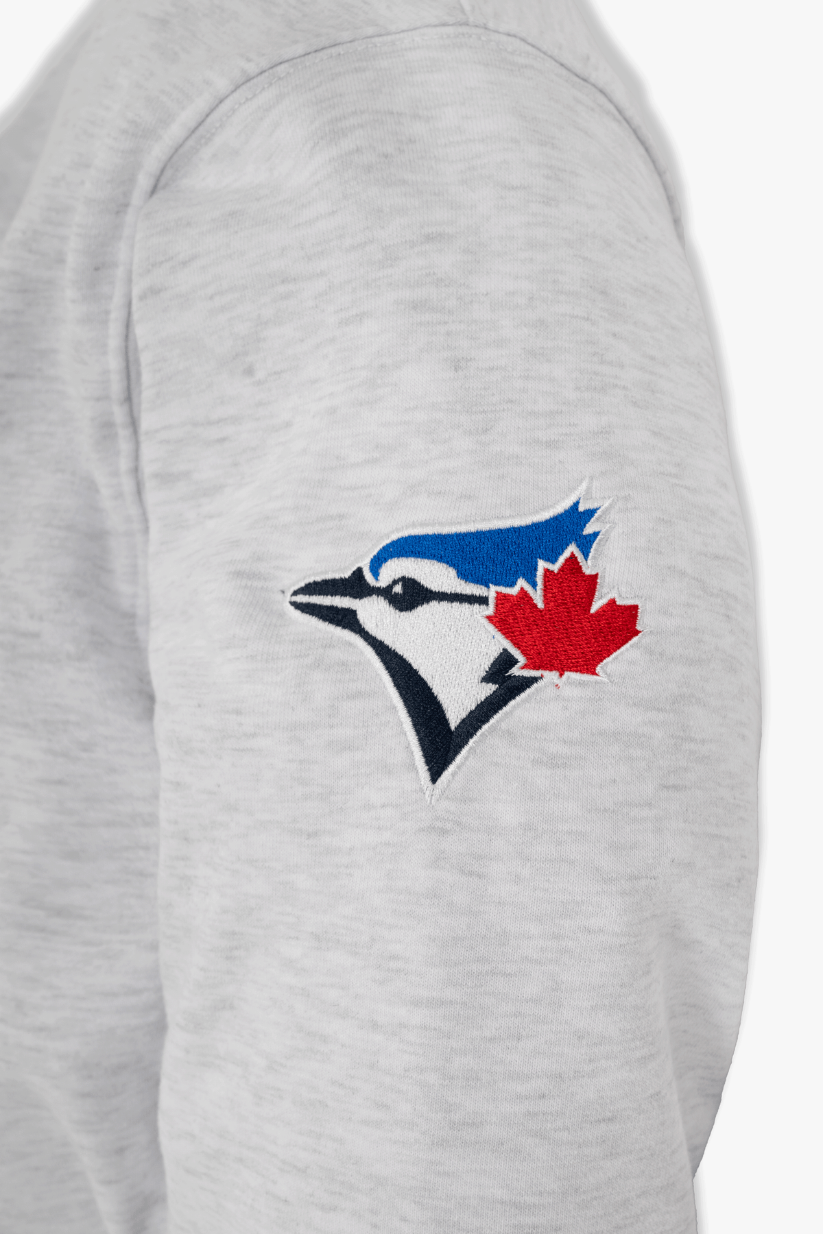 Toronto Blue Jays Crewneck Sweatshirt with Chenille Lettering, Varsity MLB Sweater in French Terry, Grey, S-XXL
