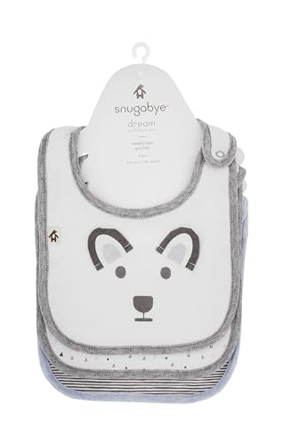 Snugabye Dream Baby Infant Cotton Bib Bundle, 3-Pack, Animal Patterns