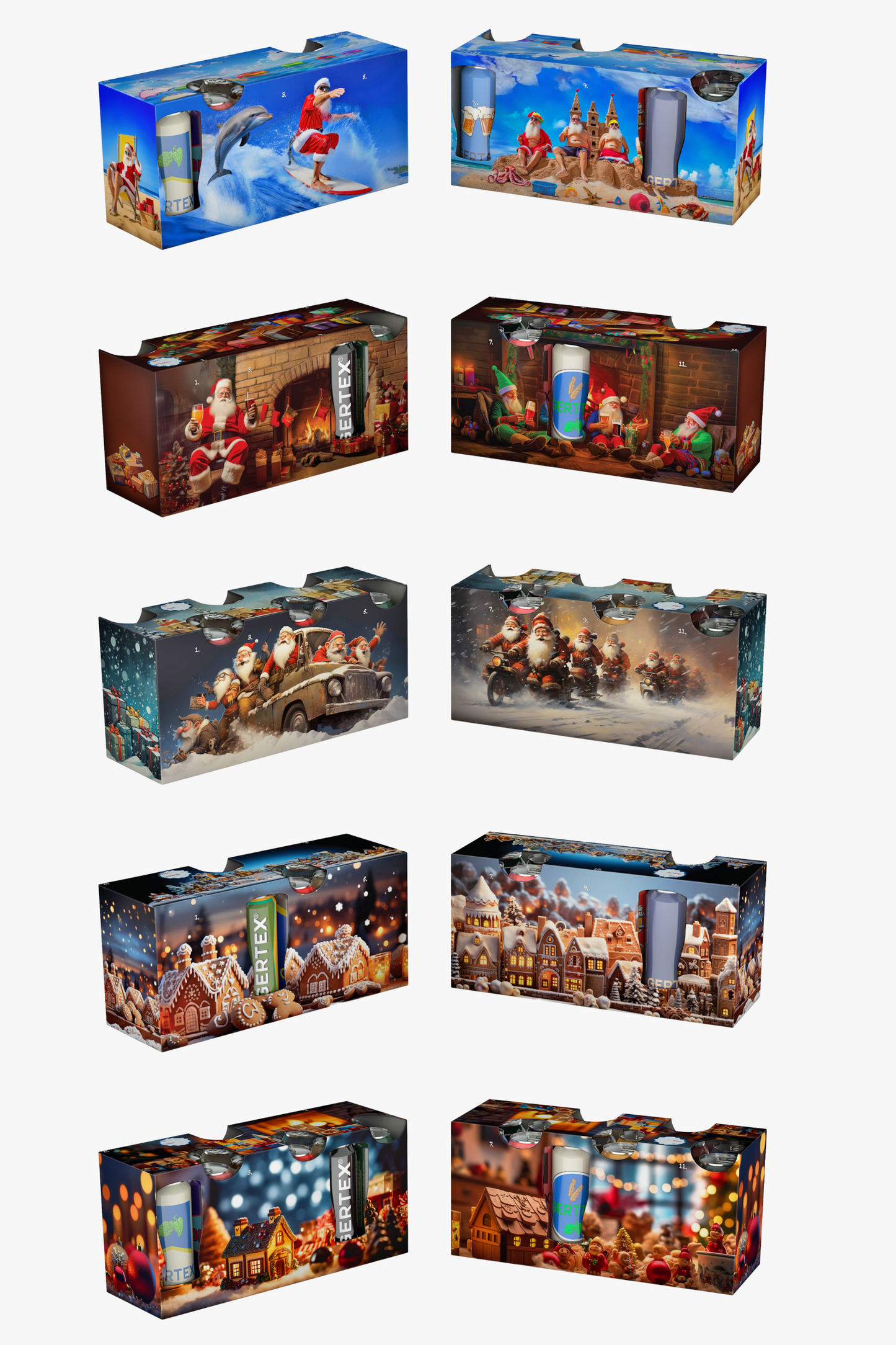 Gertex Holiday Build Your Own 12-Pack Beverage Box Advent Calendar 5pc Bundle