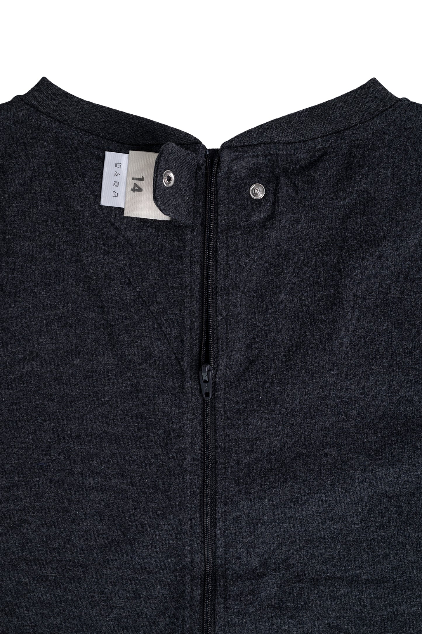 Kids Charcoal Grey Lightweight Organic Cotton Adaptive, Anti-Strip, Back-Zip Romper