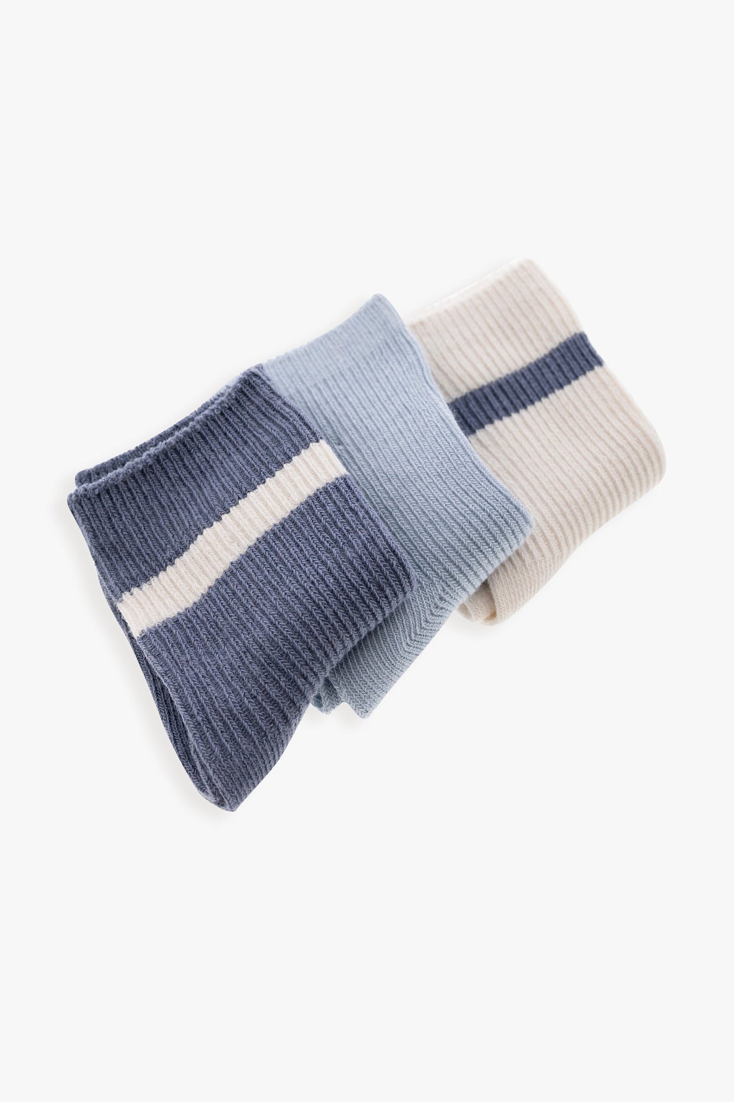 Snugabye Organic 3-Pack Baby Crew Socks - Folkstone Grey