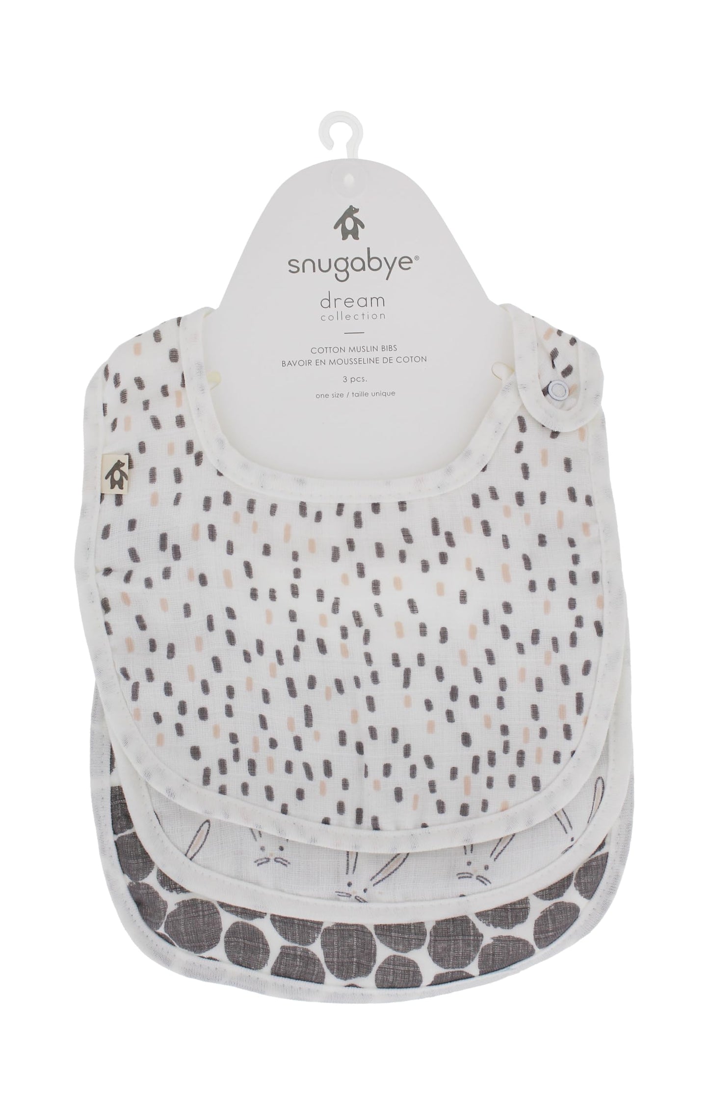 Snugabye Dream Baby Cotton Bib Bundle, 3-Pack