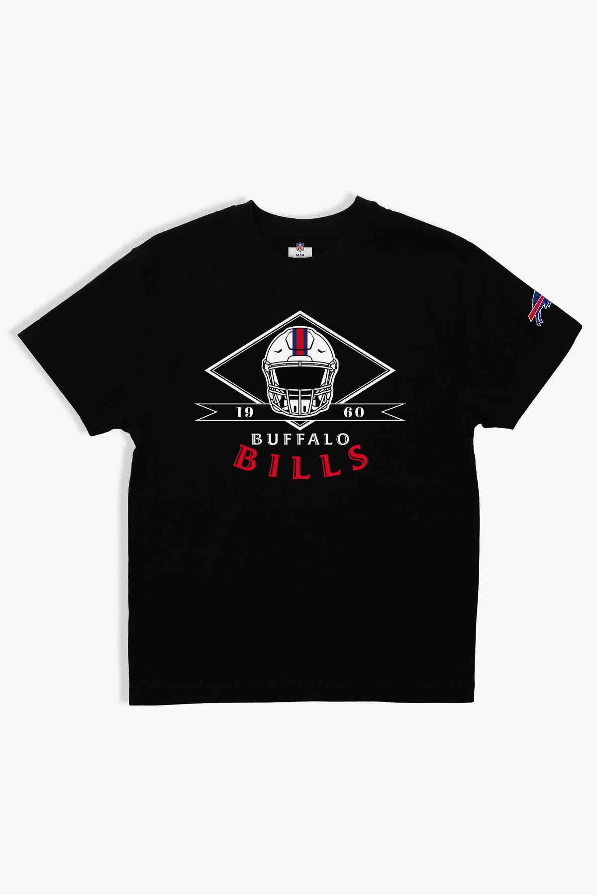 NFL Team Logo Helmet Black T-Shirt, Soft Cloud Tee in 100% Cotton, Relaxed Boxy Fit, XS-XXL