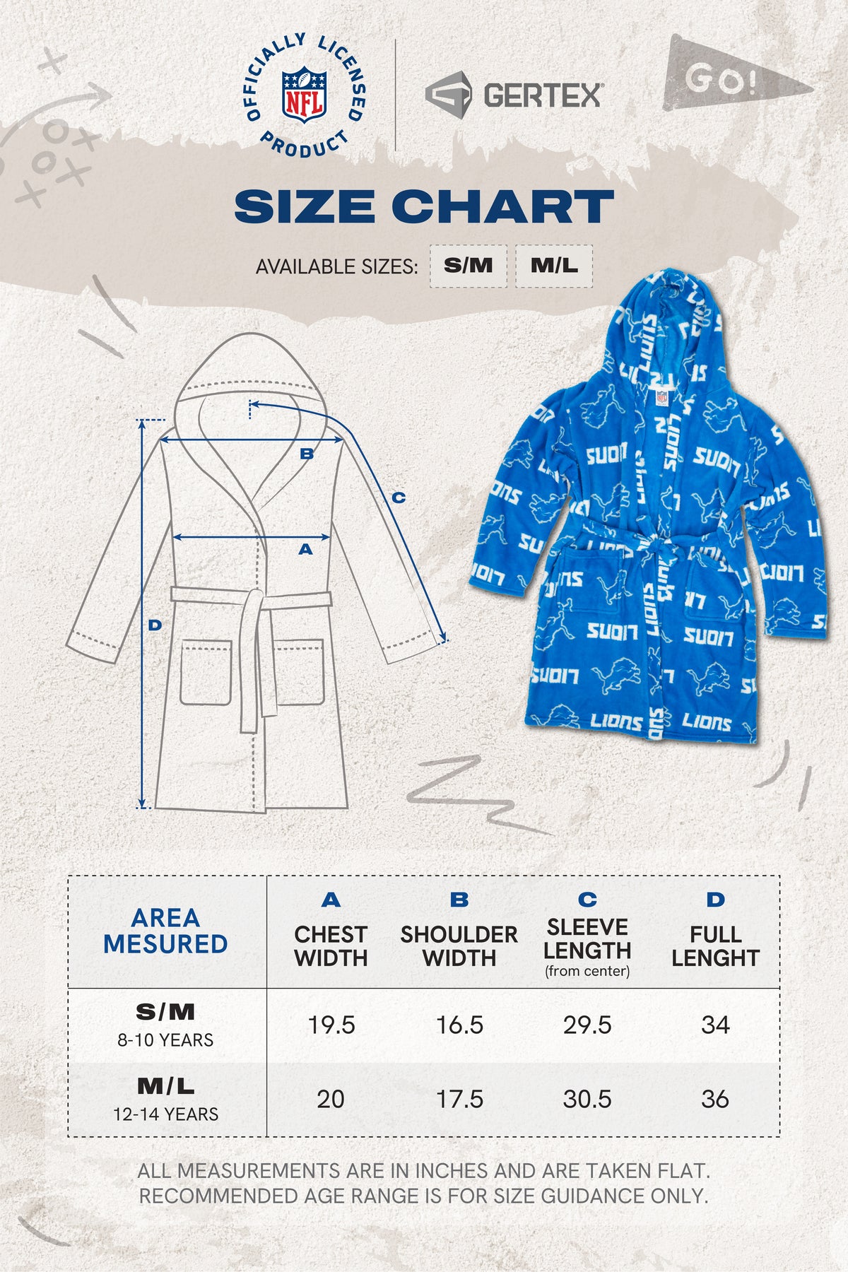 Buffalo Bills Youth Fleece Robe, Hooded NFL Kids Bathrobe with Tie Belt and Pockets, Children's Sizes