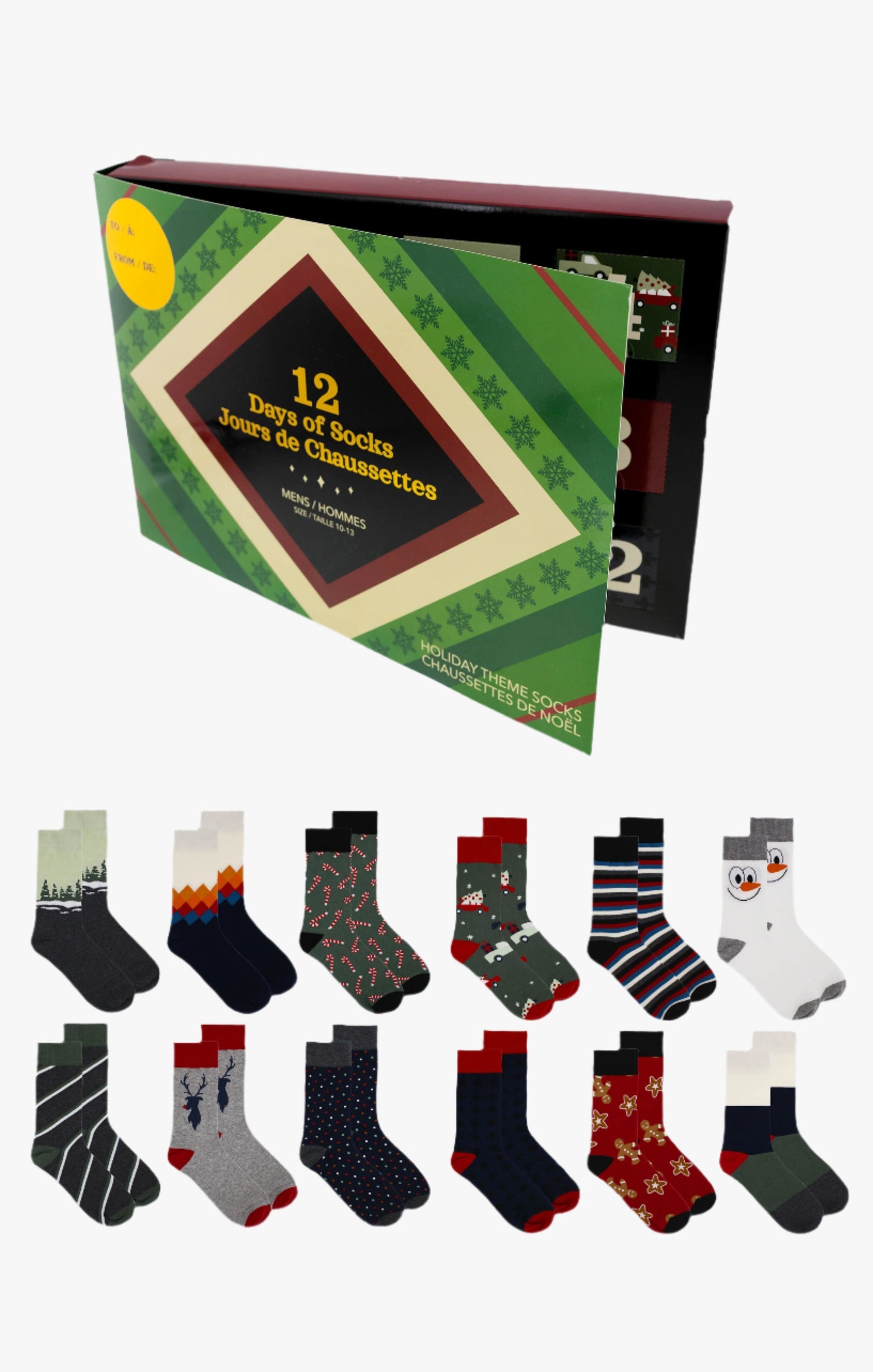 Mens Premium Christmas Holiday Sock Advent Calendar