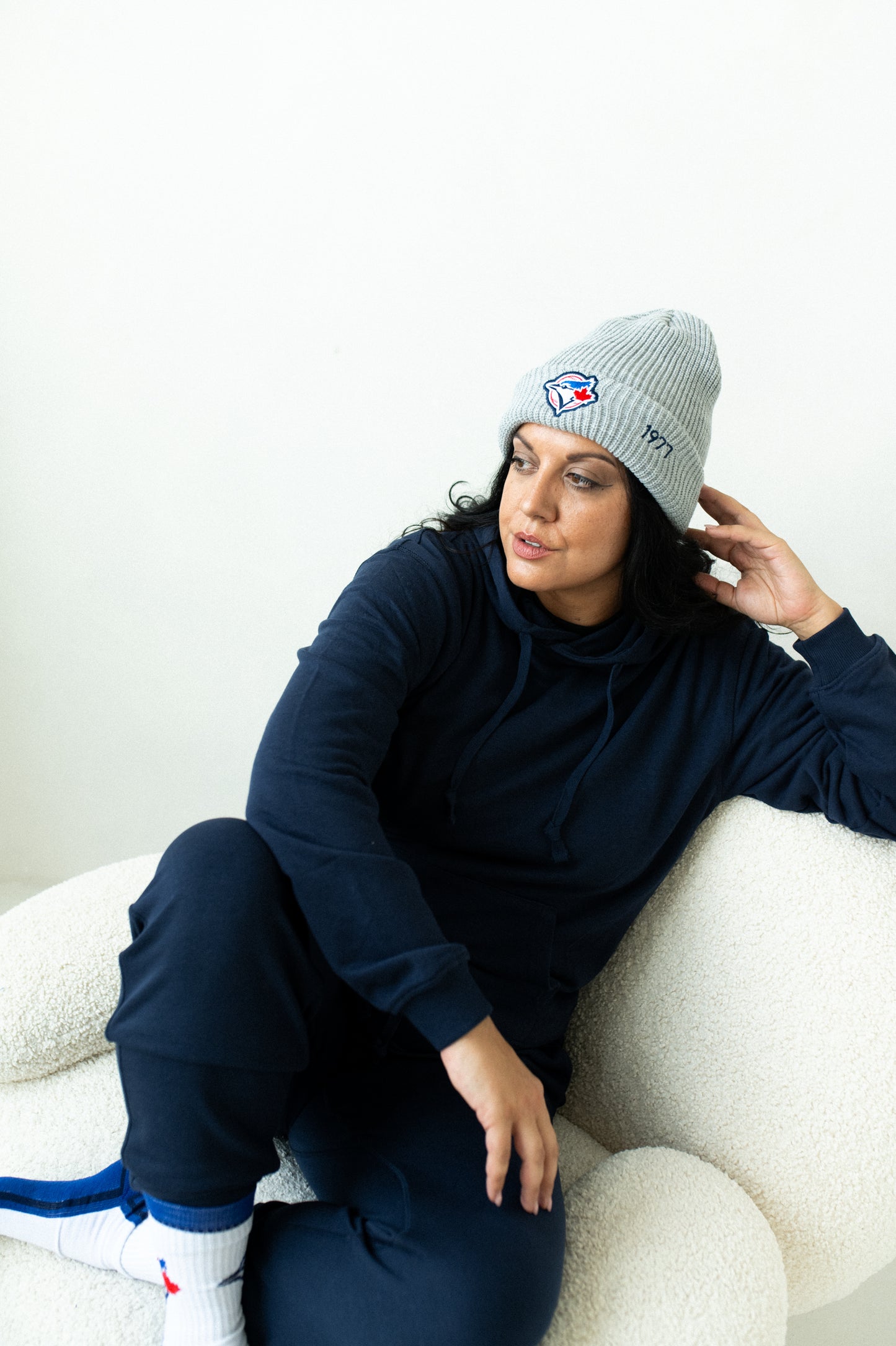 Adult MLB Toronto Blue Jays Ribbed Cuff Beanie with Embroidered Logo