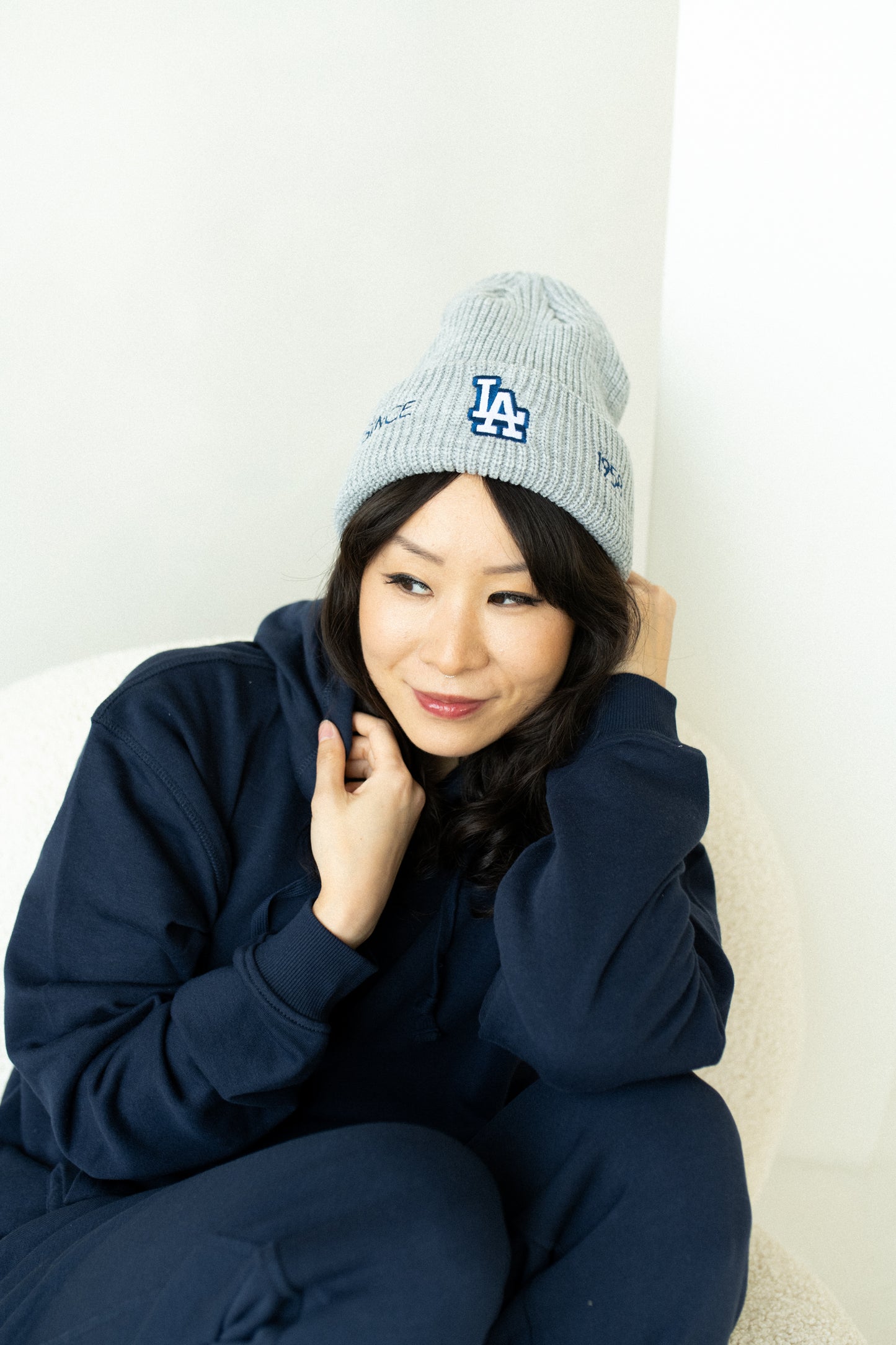 Adult MLB Los Angeles Dodgers Ribbed Cuff Beanie with Embroidered Logo