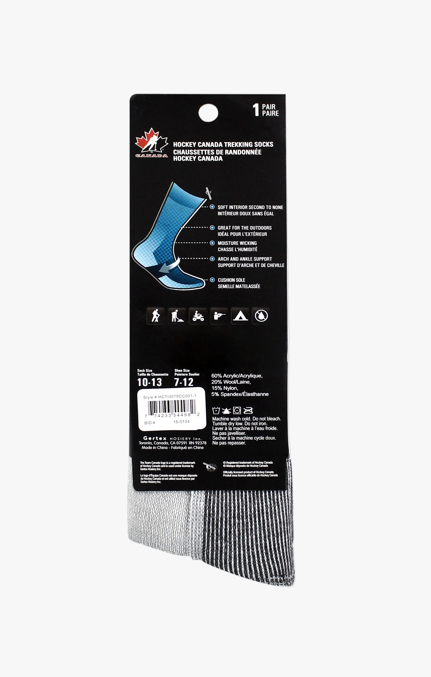 Hockey Canada Licensed Adult Outdoor Trekking Boot Socks | Size 10–13
