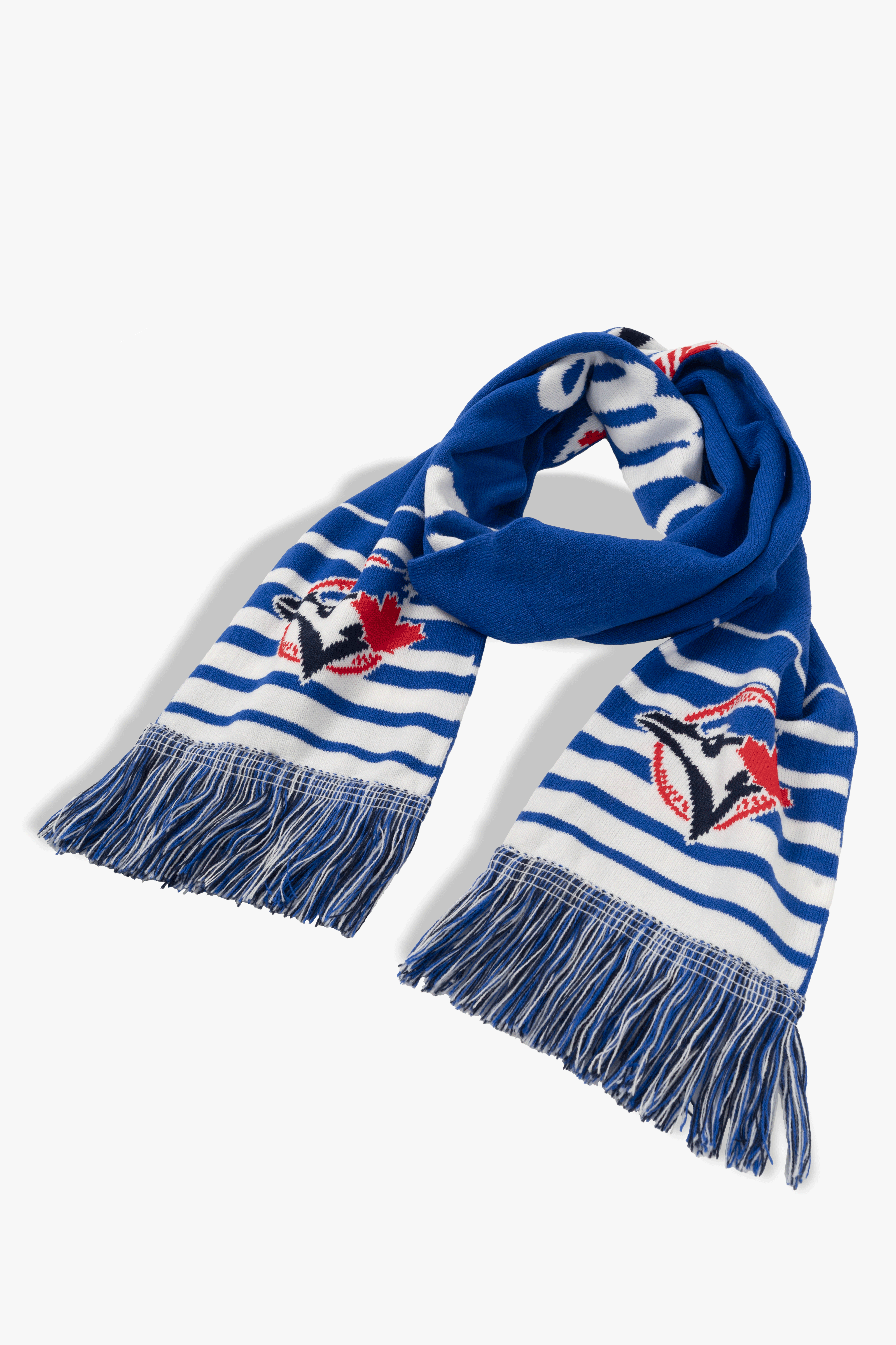 Toronto Blue Jays 2-Sided Fan Scarf, Double-Knit MLB Stadium Scarf with Fringe, One Size