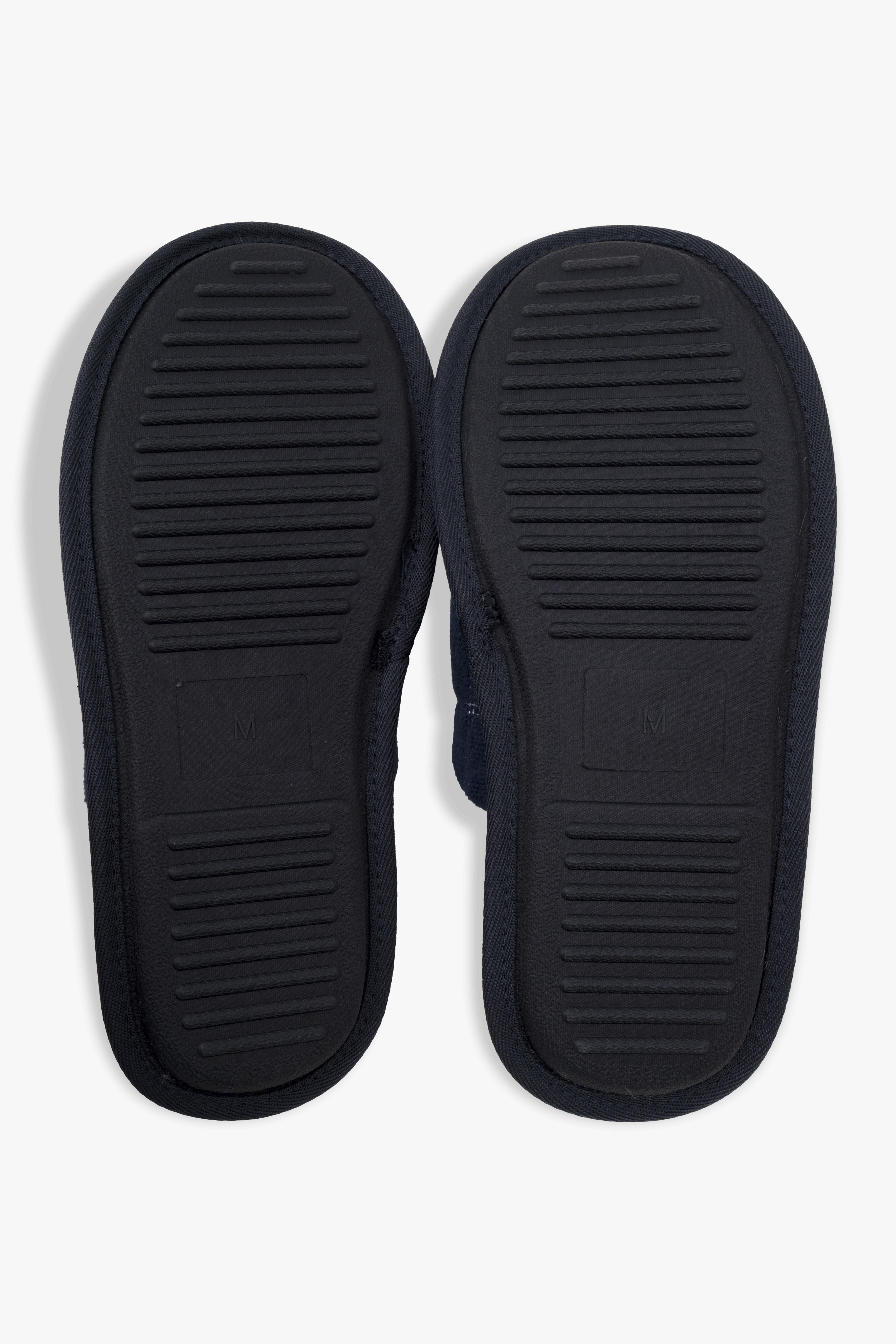 Toronto Blue Jays Men's Slippers, Faux Shearling Lined MLB House Shoes with Logo, Navy, S-XL