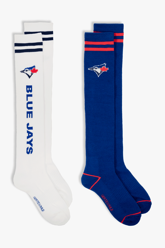 Toronto Blue Jays Ladies 2-Pack Knee-High Socks, MLB Baseball Socks with Team Wordmark