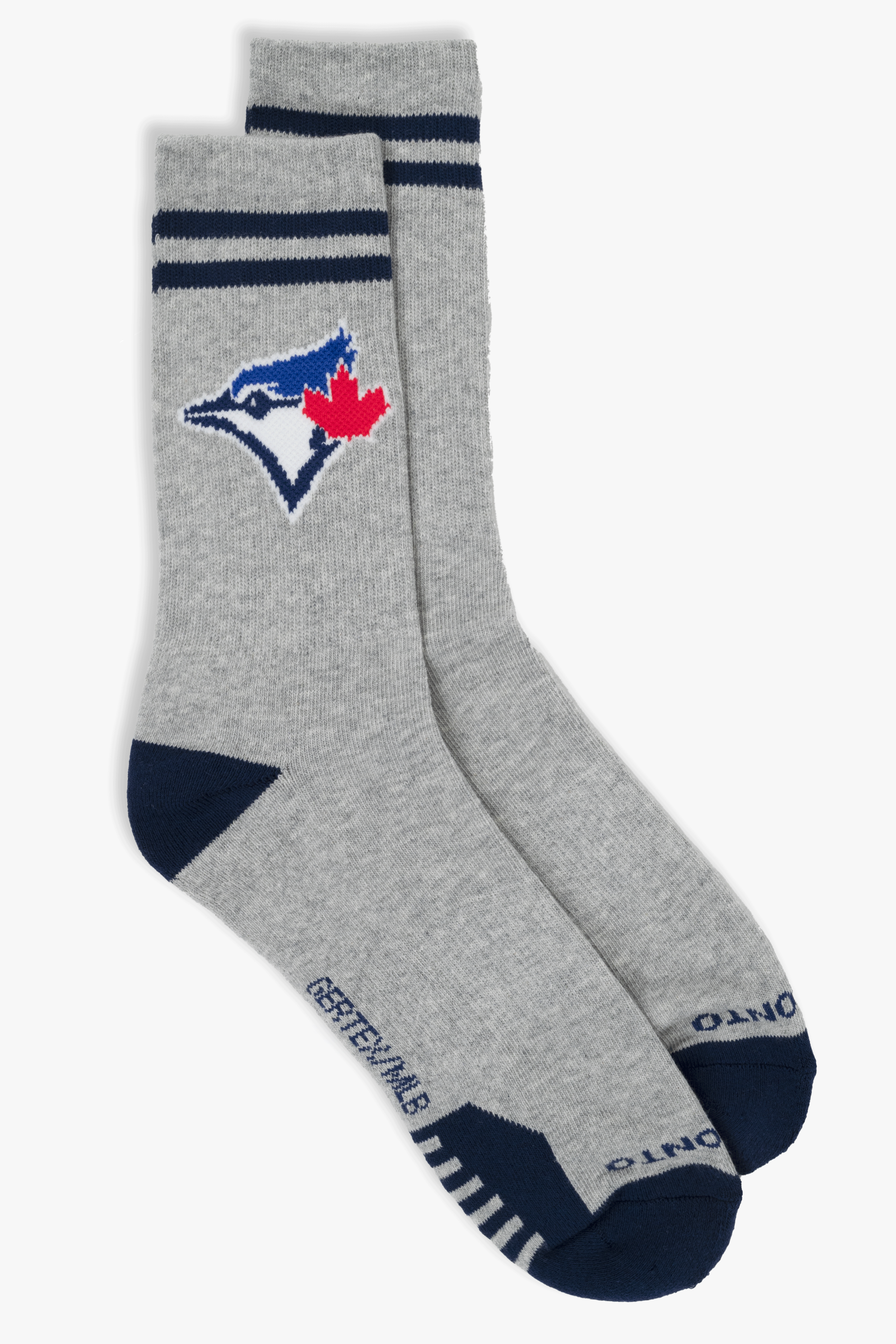 Toronto Blue Jays Adult Men's Crew Socks 3-Pack, Athletic MLB Socks with Knit-In Logos, 6-12