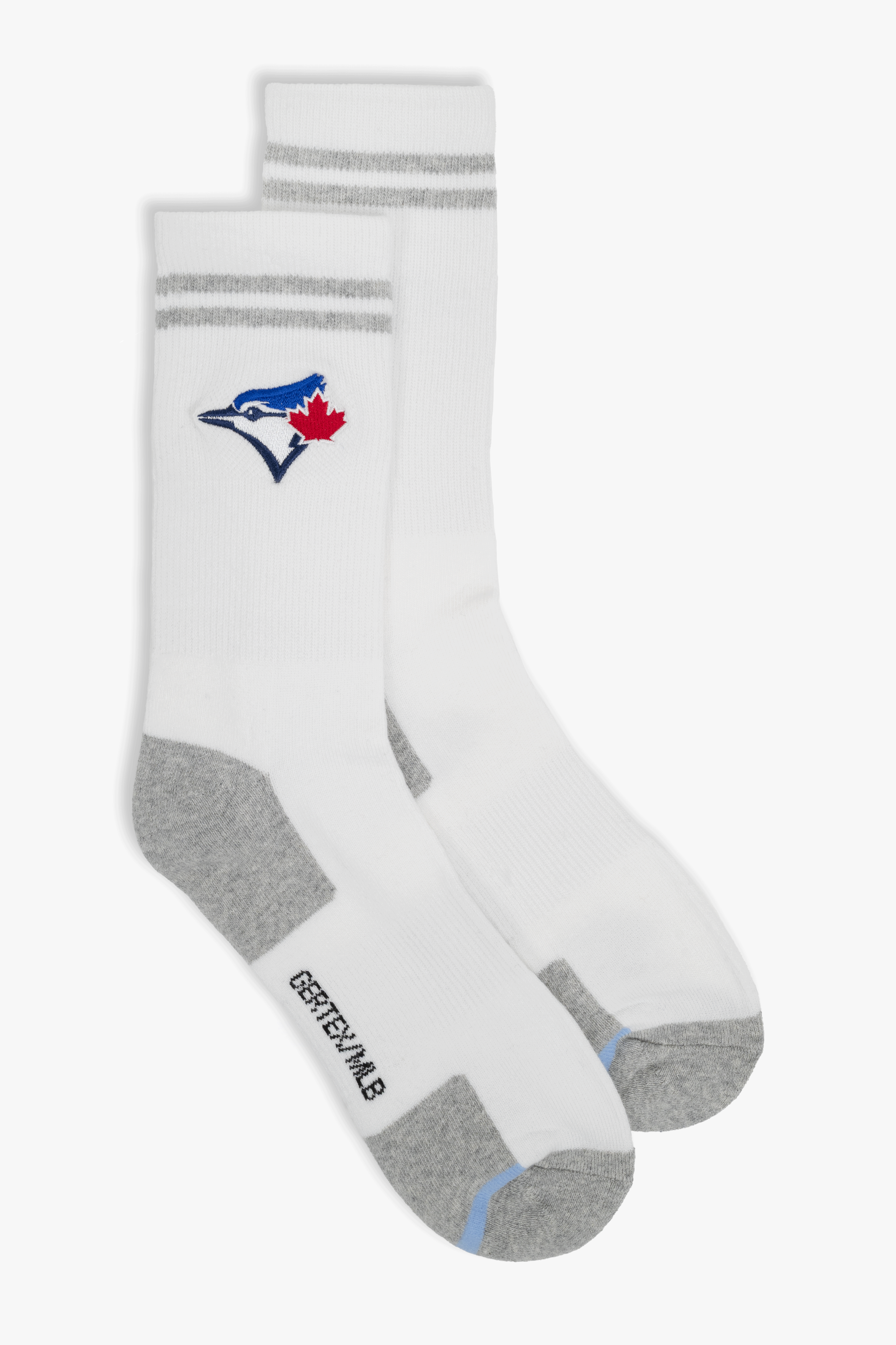 Toronto Blue Jays Men's Crew Socks 3-Pack with Embroidered Logo, Cushioned Sole MLB Sport Socks, 6-12, Fan Apparel