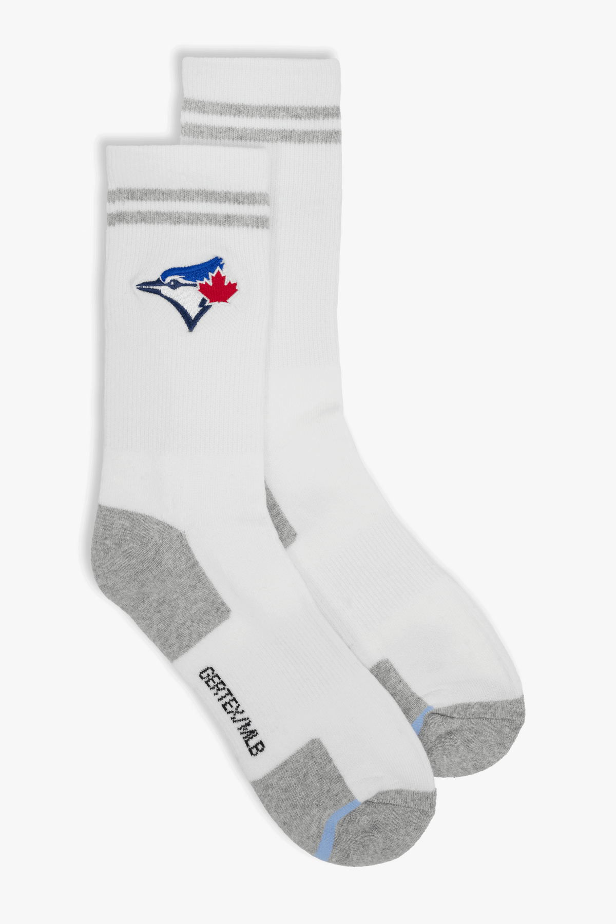 Toronto Blue Jays Men's Crew Socks 3-Pack with Embroidered Logo, Cushioned Sole MLB Sport Socks, 6-12, Fan Apparel