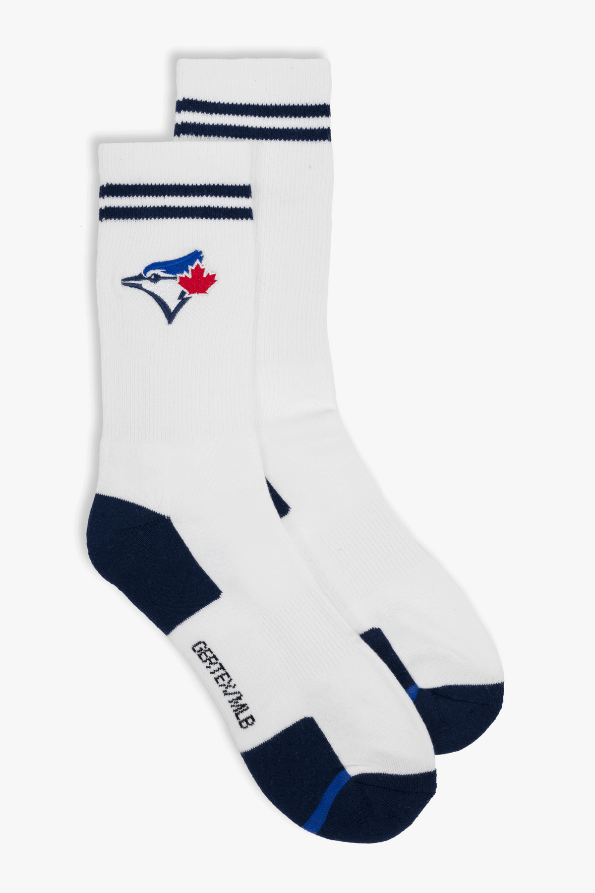 Toronto Blue Jays Men's Crew Socks 3-Pack with Embroidered Logo, Cushioned Sole MLB Sport Socks, 6-12, Fan Apparel