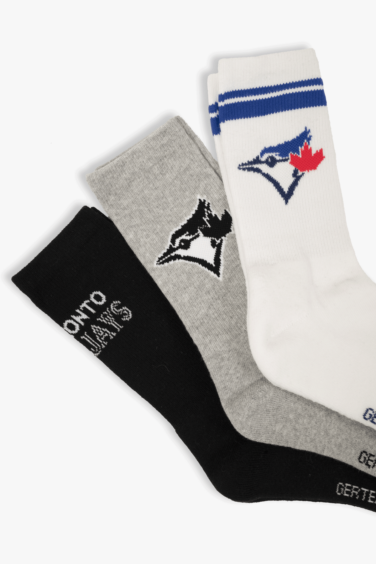 Toronto Blue Jays Men's Athletic Crew Socks 3-Pack, Cushioned Sole MLB Sport Socks