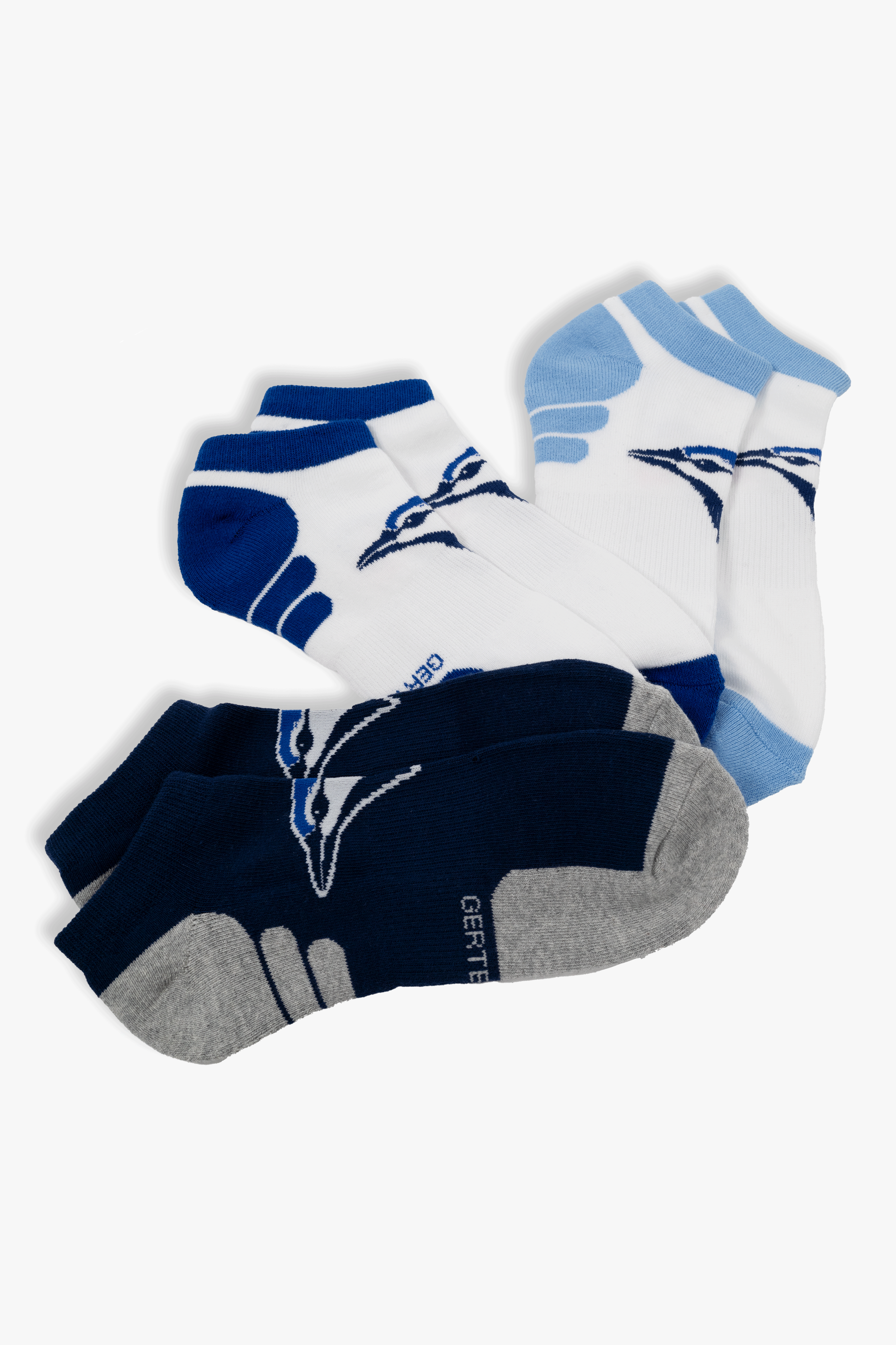 Toronto Blue Jays Men's 3-Pack No-Show Socks, Low-Cut Athletic MLB Socks with Arch Support