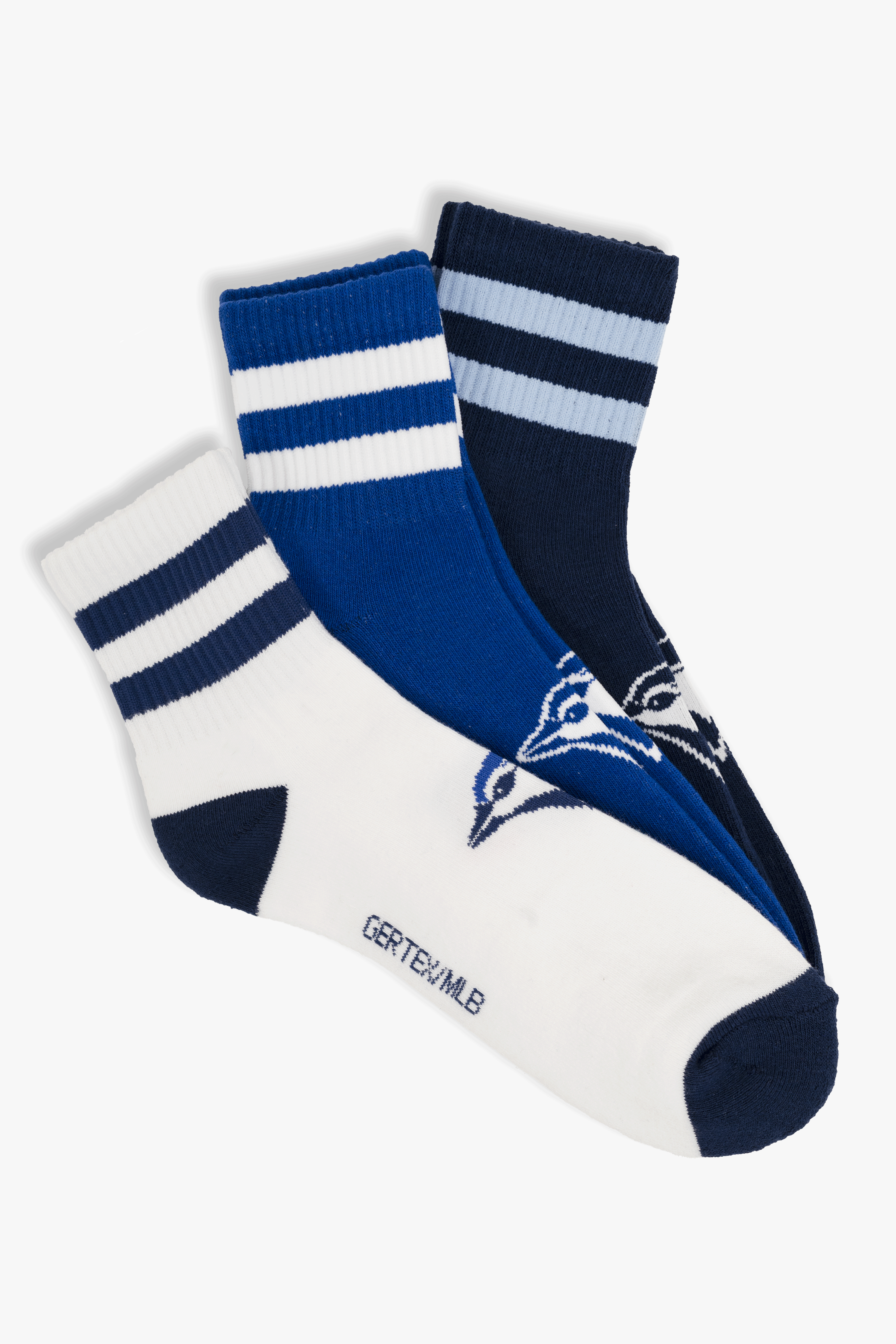 Toronto Blue Jays Men's Quarter Socks 3-Pack, MLB Athletic Ankle Socks, 6-12