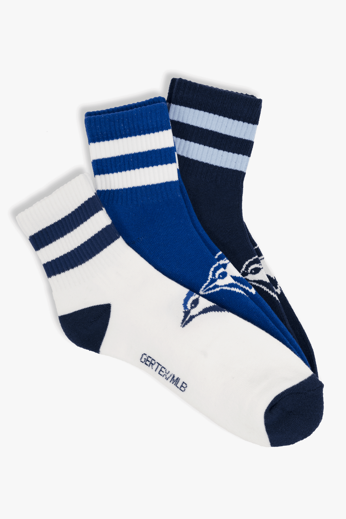 Toronto Blue Jays Men's Quarter Socks 3-Pack, MLB Athletic Ankle Socks, 6-12