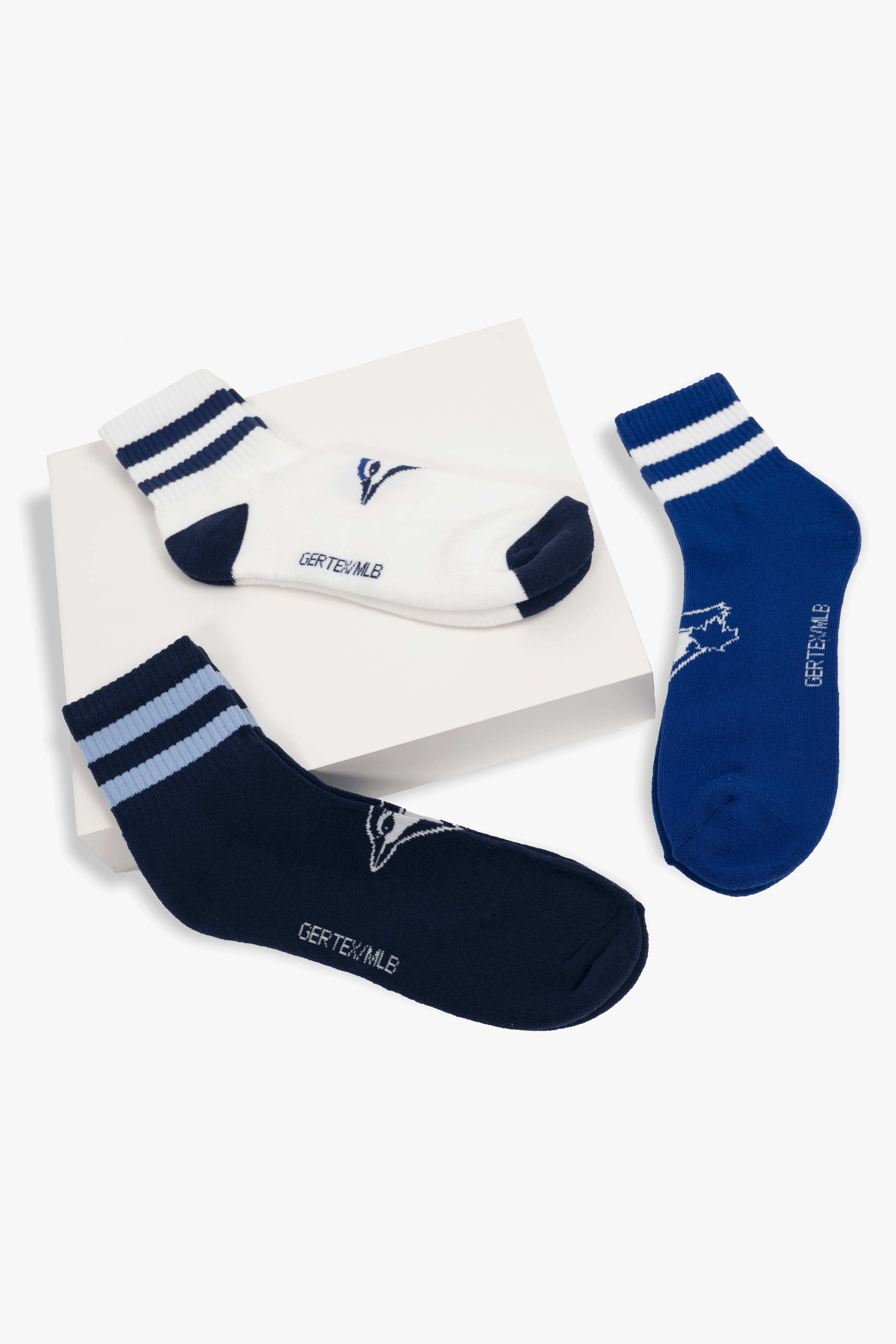 Toronto Blue Jays Men's Quarter Socks 3-Pack, MLB Athletic Ankle Socks, 6-12