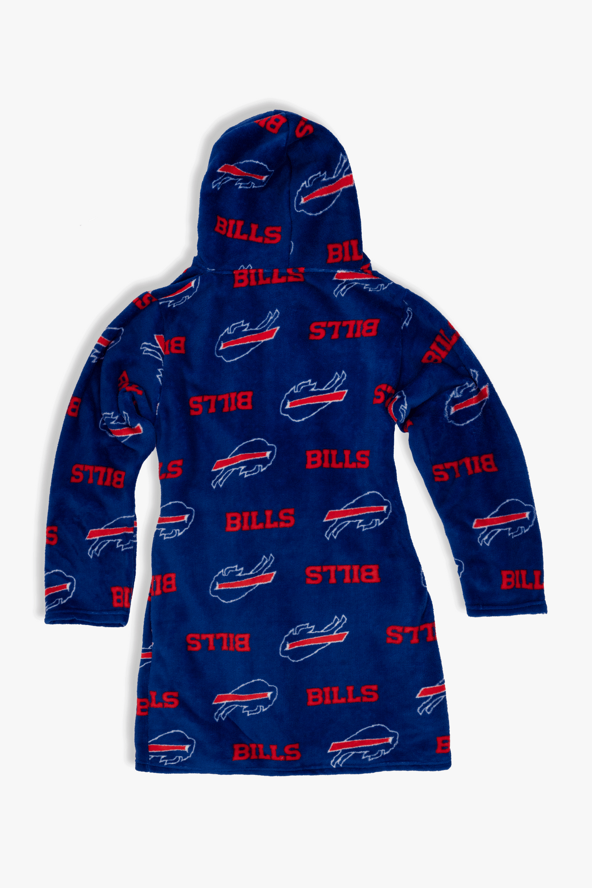 Buffalo Bills Youth Fleece Robe, Hooded NFL Kids Bathrobe with Tie Belt and Pockets, Children's Sizes