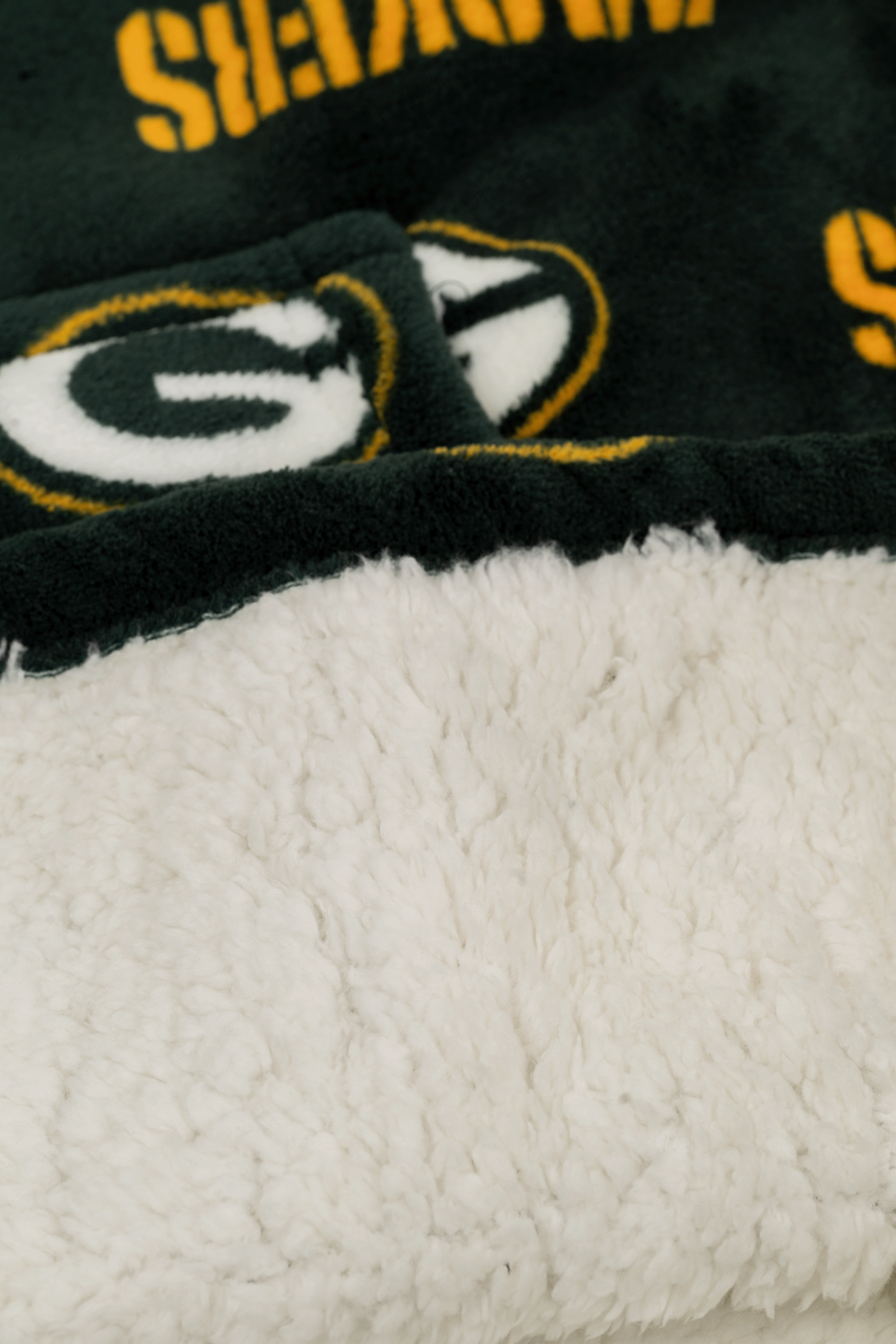 NFL Youth Green Bay Packers Coral Fleece Blanket Hoodie, Oversized Kids Wearable Blanket, Sherpa Lined, S/M-L/XL
