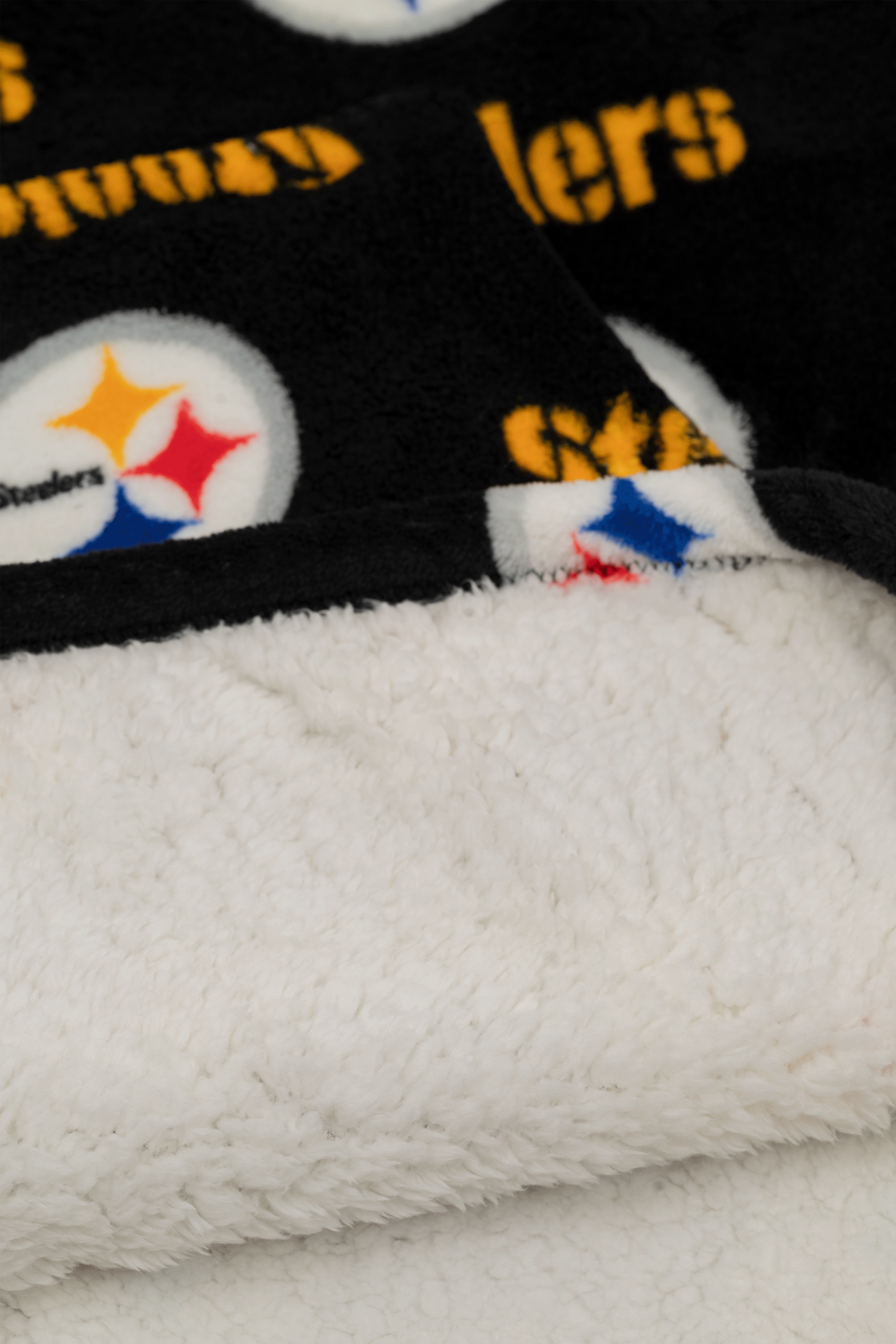 NFL Youth Pittsburgh Steelers Coral Fleece Blanket Hoodie, Oversized Kids Wearable Blanket, Sherpa Lined, S/M-L/XL