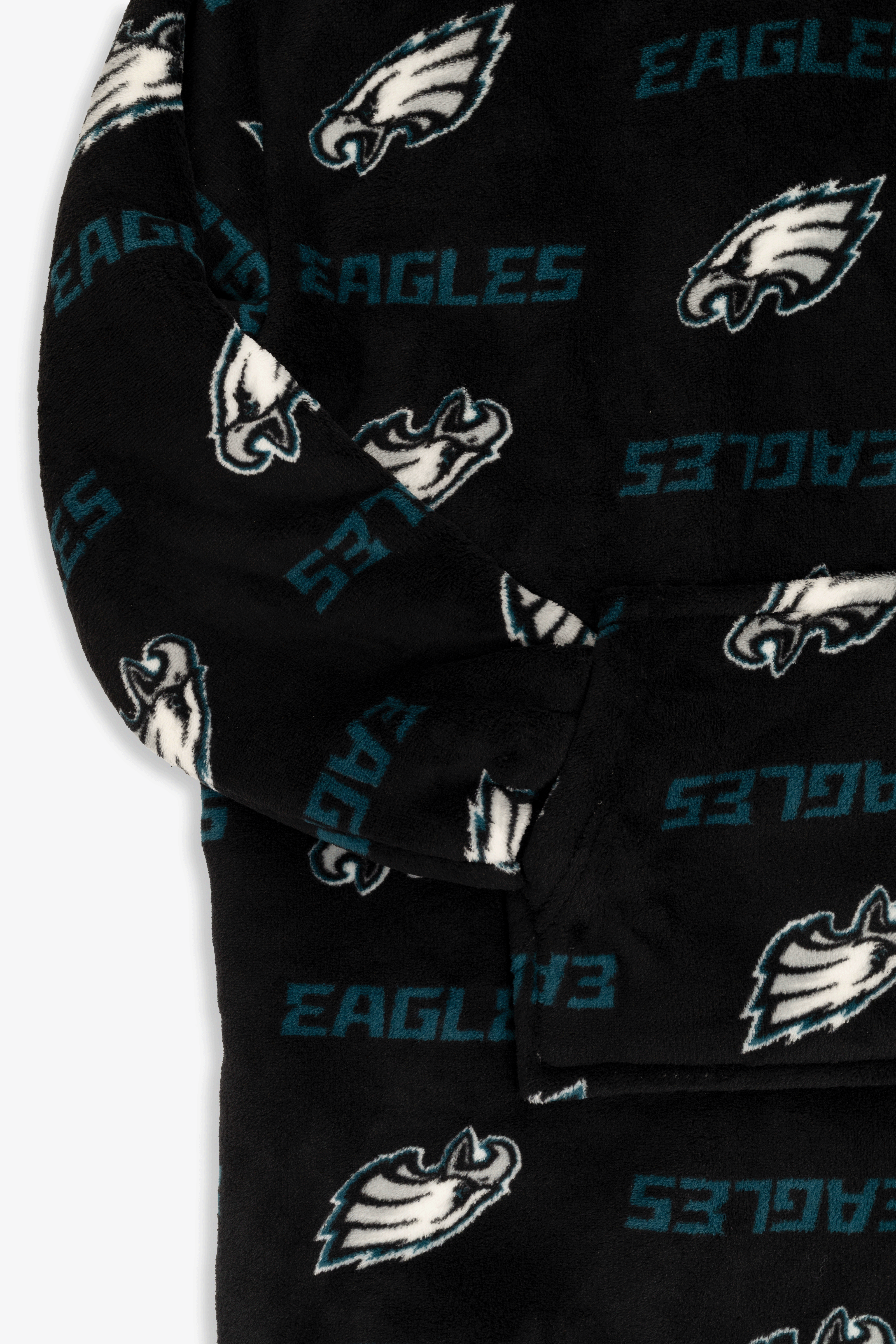 NFL Youth Philadelphia Eagles Coral Fleece Blanket Hoodie, Oversized Kids Wearable Blanket, Sherpa Lined, S/M-L/XL