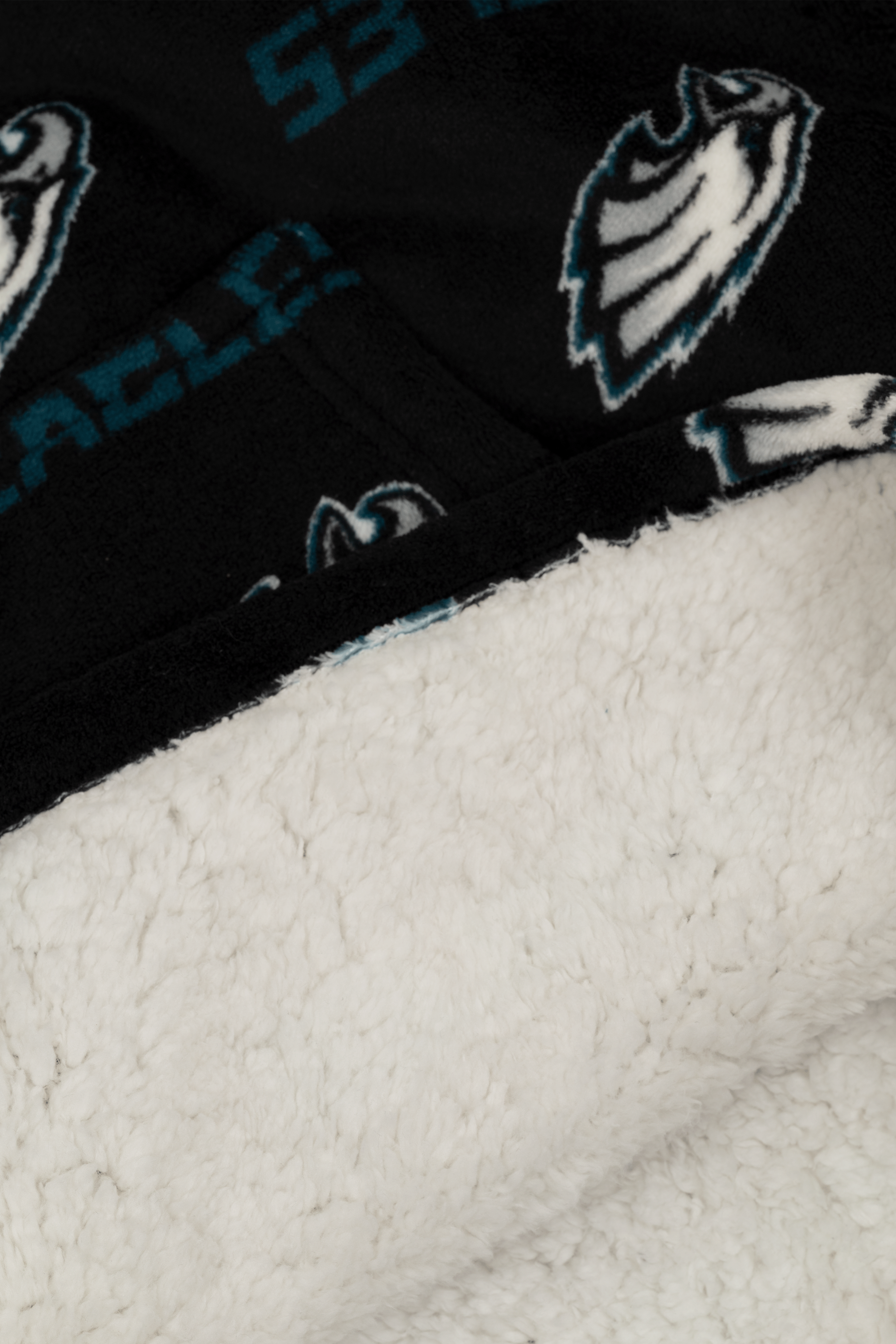 NFL Youth Philadelphia Eagles Coral Fleece Blanket Hoodie, Oversized Kids Wearable Blanket, Sherpa Lined, S/M-L/XL