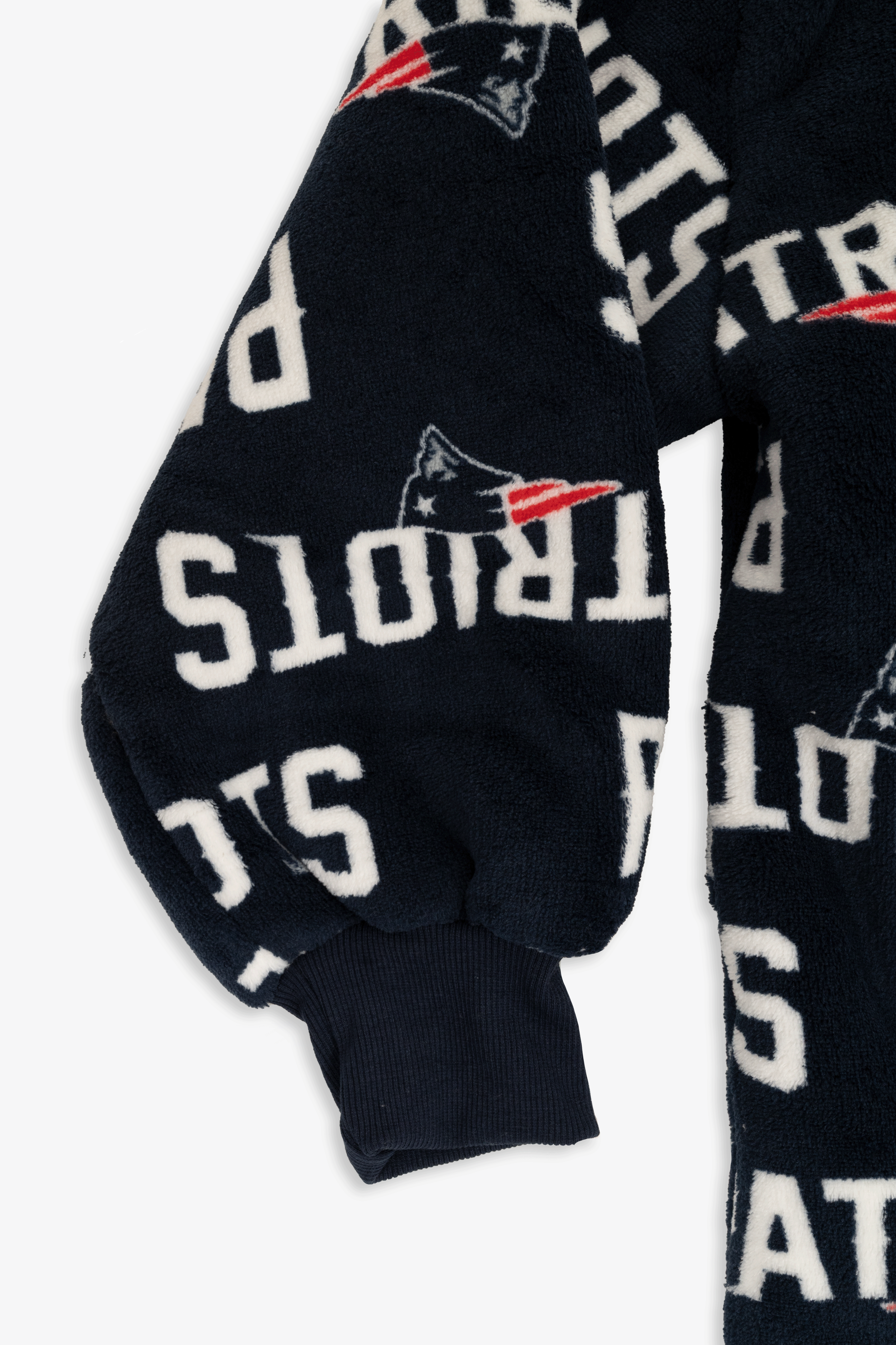 NFL Youth New England Patriots Coral Fleece Blanket Hoodie, Oversized Kids Wearable Blanket, Sherpa Lined, S/M-M/L