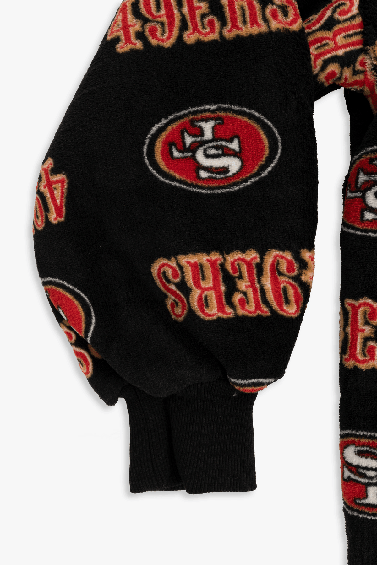 NFL Youth San Francisco 49ers Coral Fleece Blanket Hoodie, Oversized Kids Wearable Blanket, Sherpa Lined, S/M-L/XL