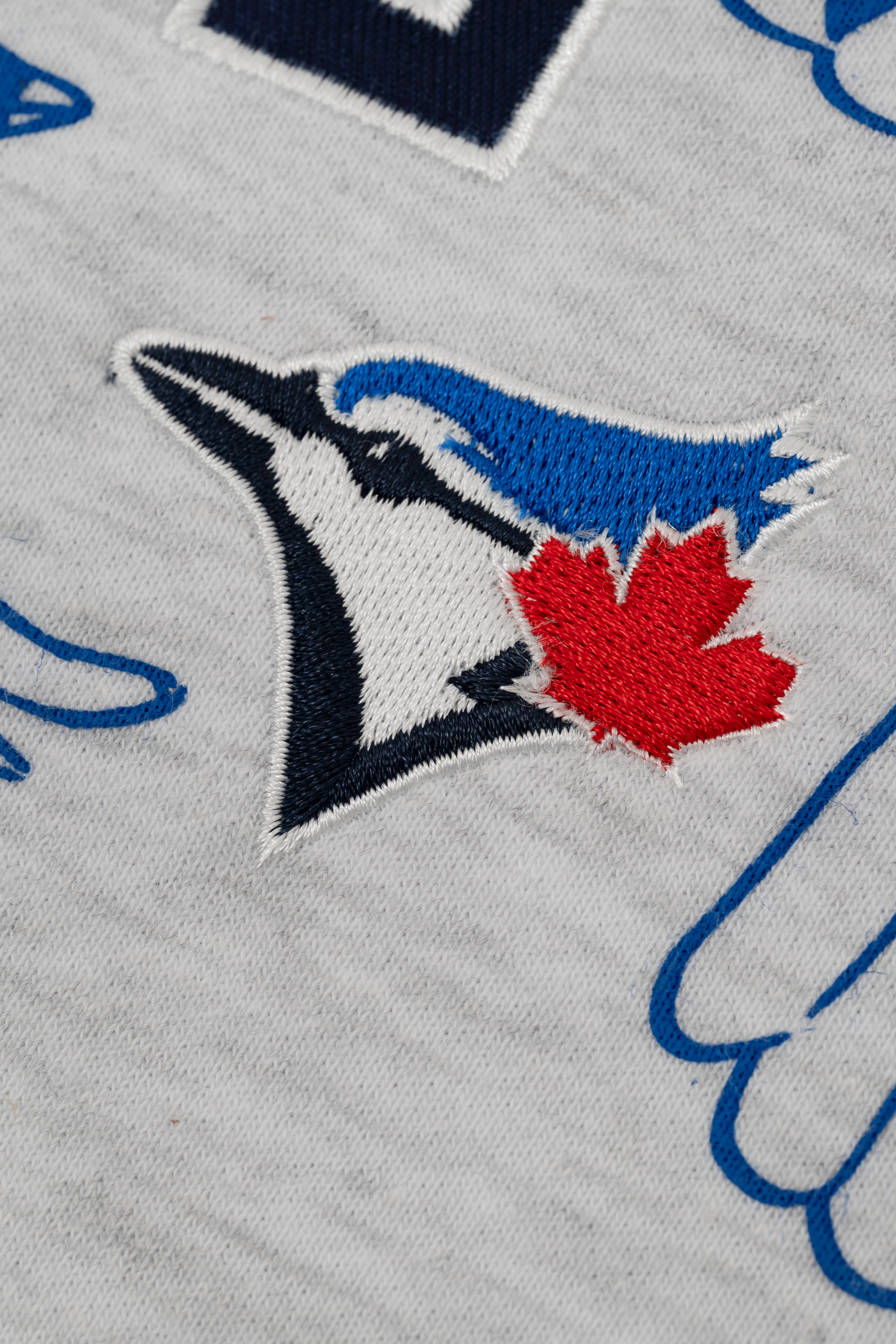 Toronto Blue Jays Crewneck Sweatshirt with Varsity Twill Lettering, Embroidered MLB French Terry Sweater, S-XXL