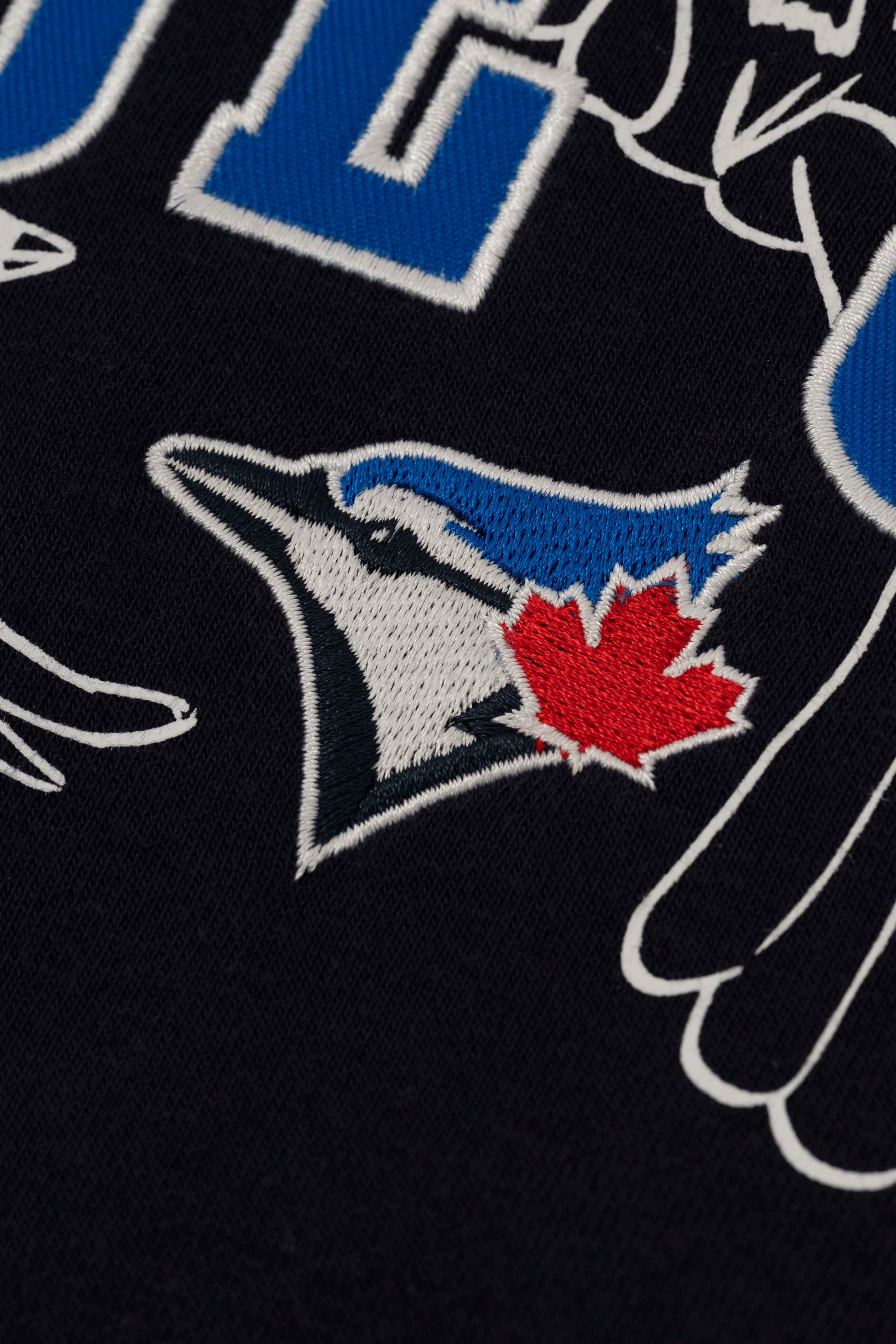 Toronto Blue Jays Crewneck Sweatshirt with Varsity Twill Lettering, Embroidered MLB French Terry Sweater, S-XXL