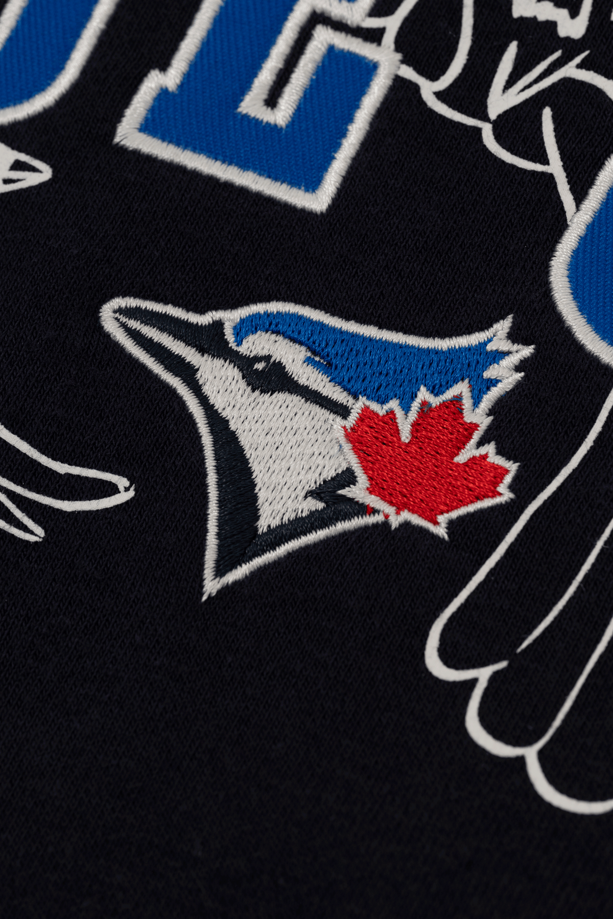 Toronto Blue Jays Crewneck Sweatshirt with Varsity Twill Lettering, Embroidered MLB French Terry Sweater, S-XXL
