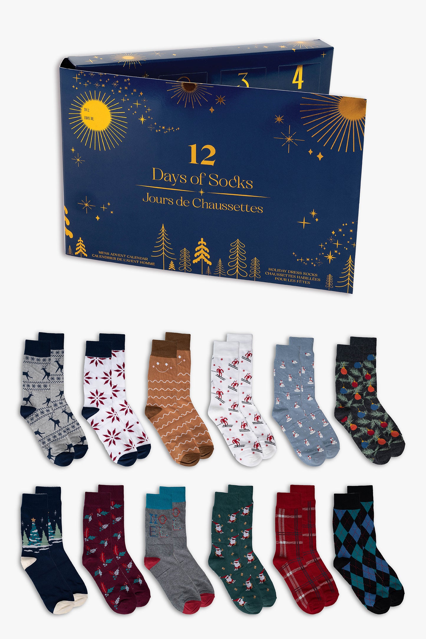 Men's Premium "12 Days of Socks" Holiday Advent Calendar