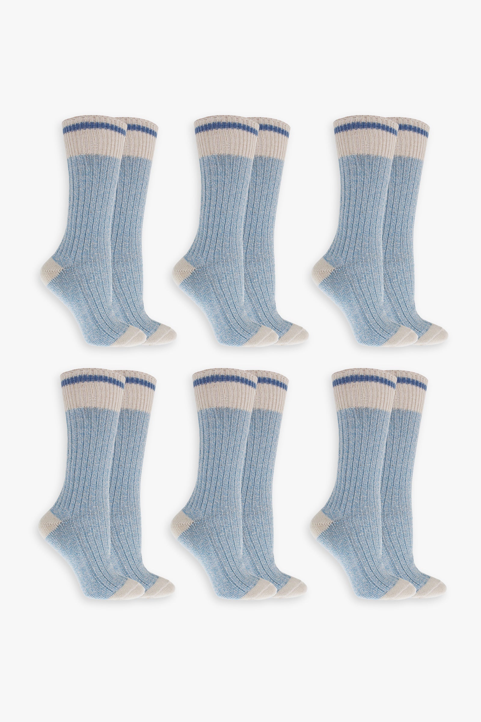 Great Northern Blue Ladies Multipack Boot Socks