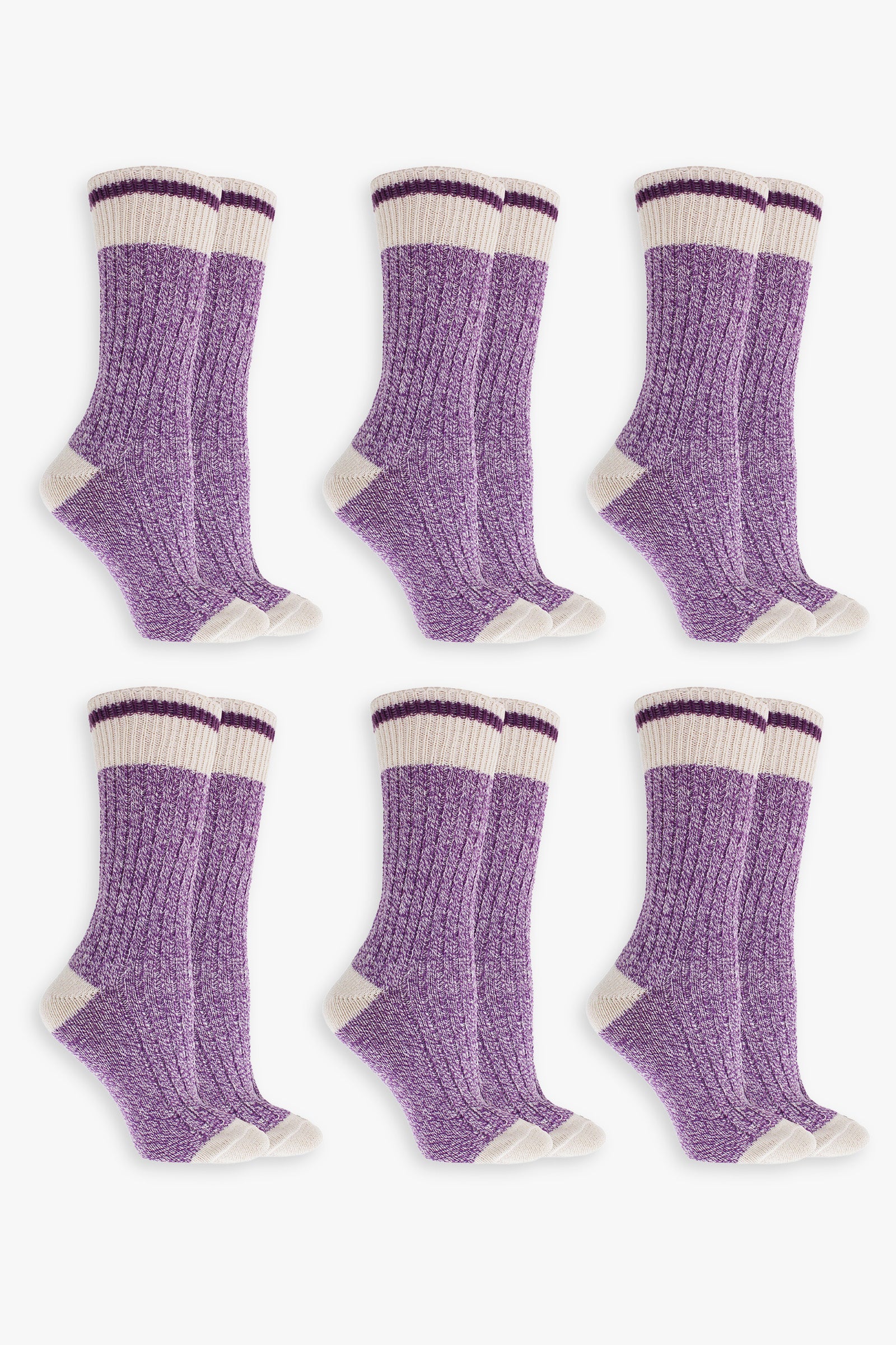 Great Northern Purple Ladies Multipack Boot Socks