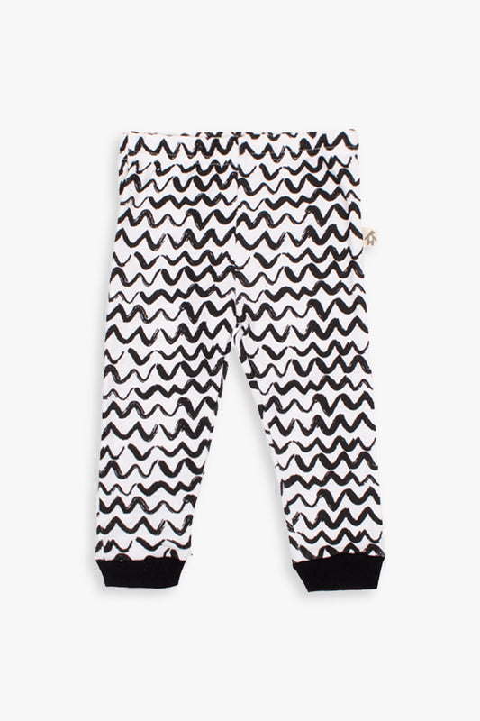 Black & White Zig Zag Basic Pants