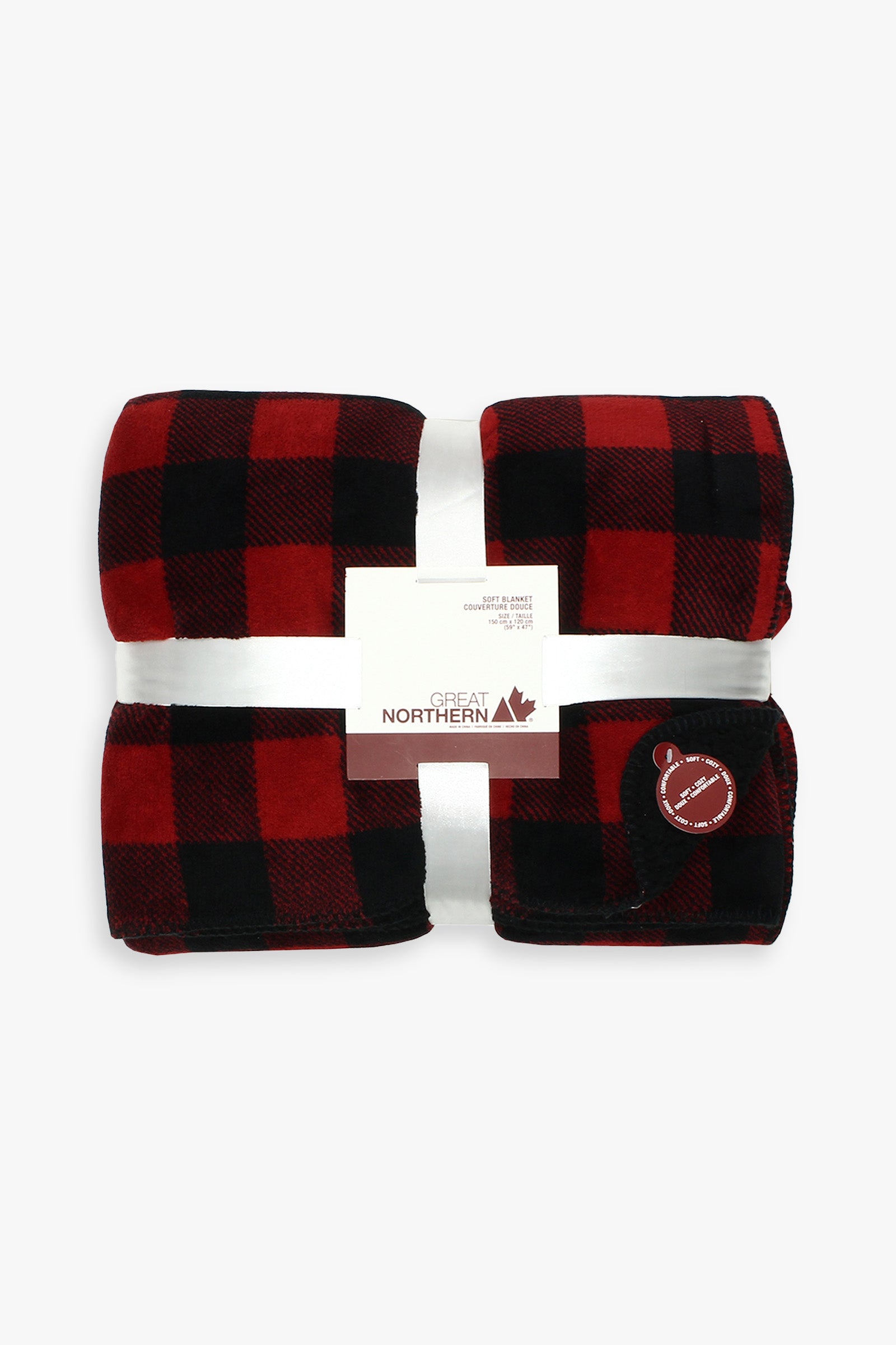 Great Northern Red & Black Buffalo Plaid Sherpa Lined Throw