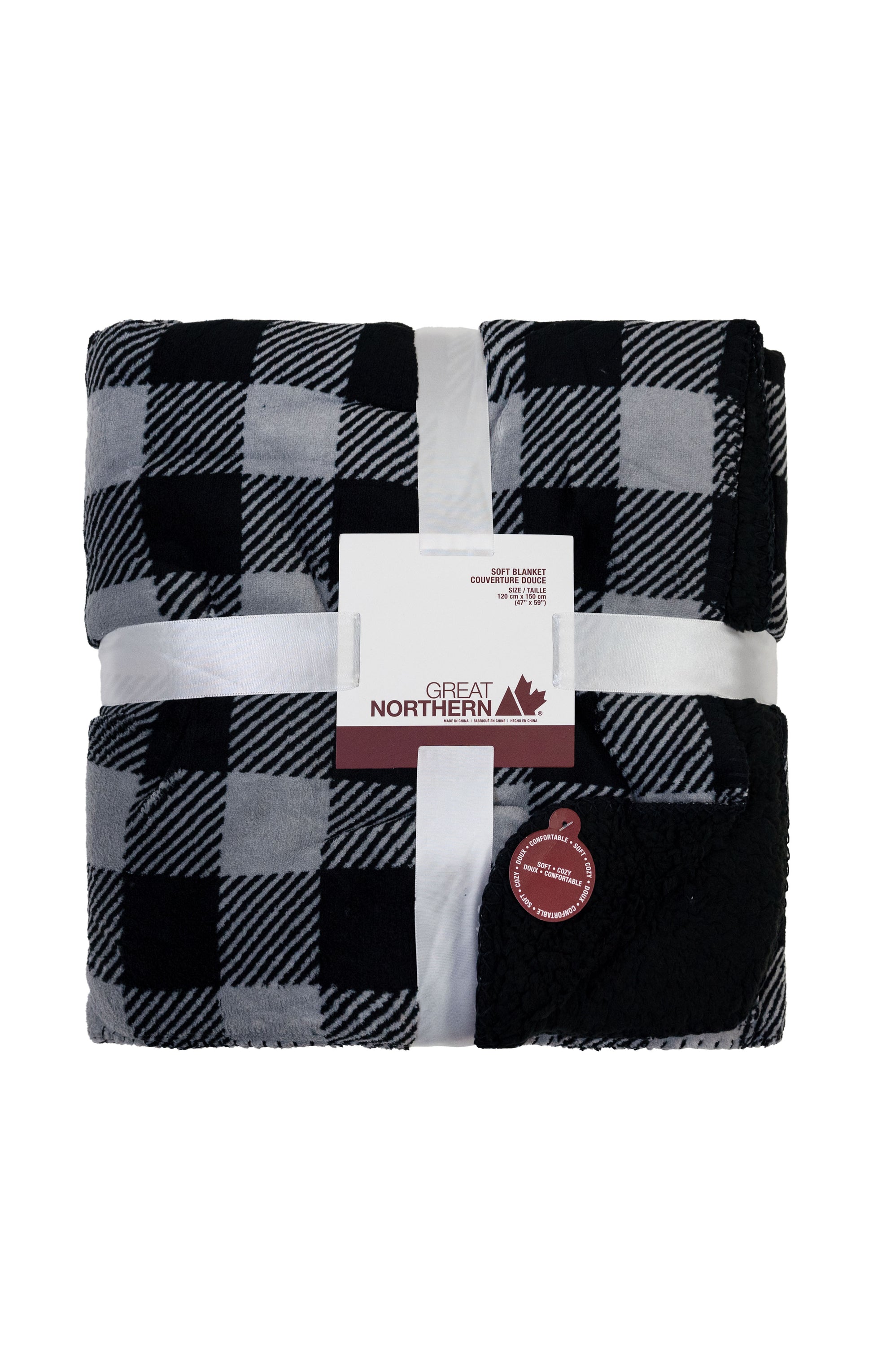 Great Northern Plaid Faux Shearling Throw - 120X150 Cm