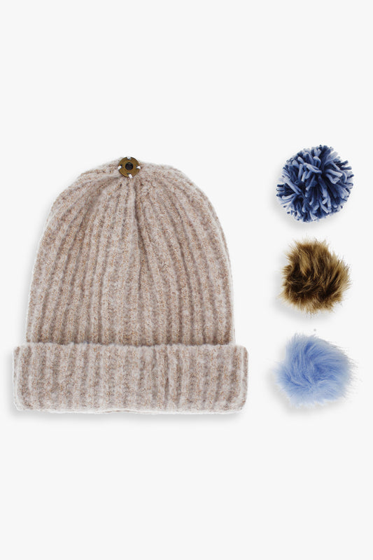 Ladies Toque With Interchangeable Pom