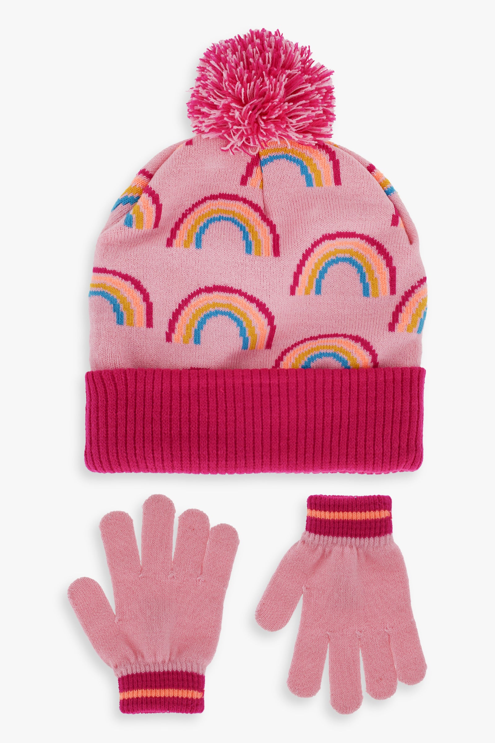 Girls AOP Toque & Glove Set