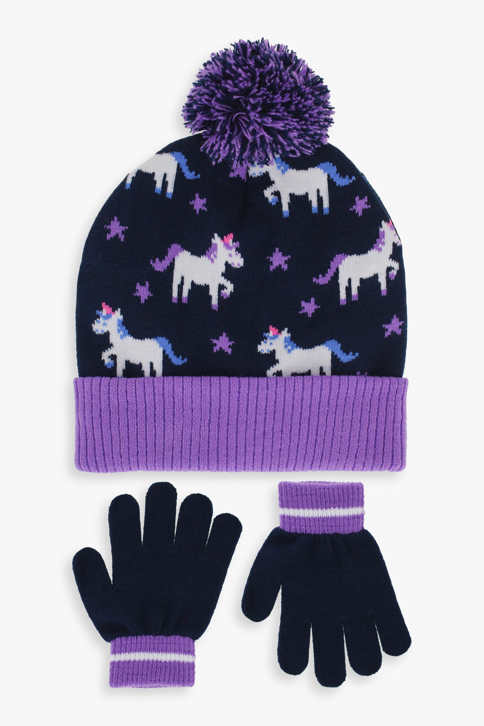 Girls AOP Toque & Glove Set