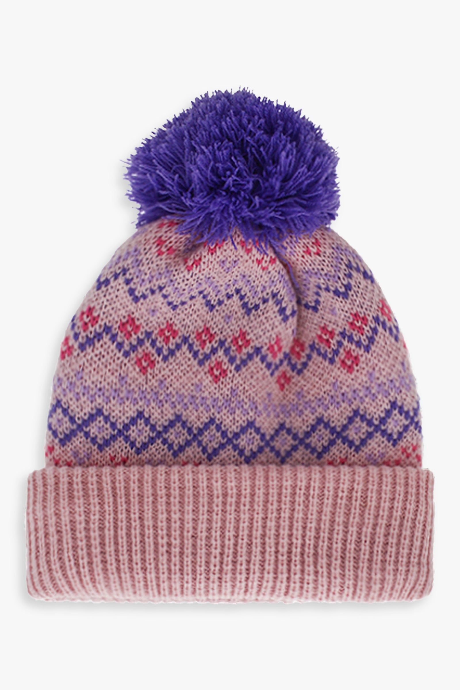 Girls Fairisle Toque With Pom