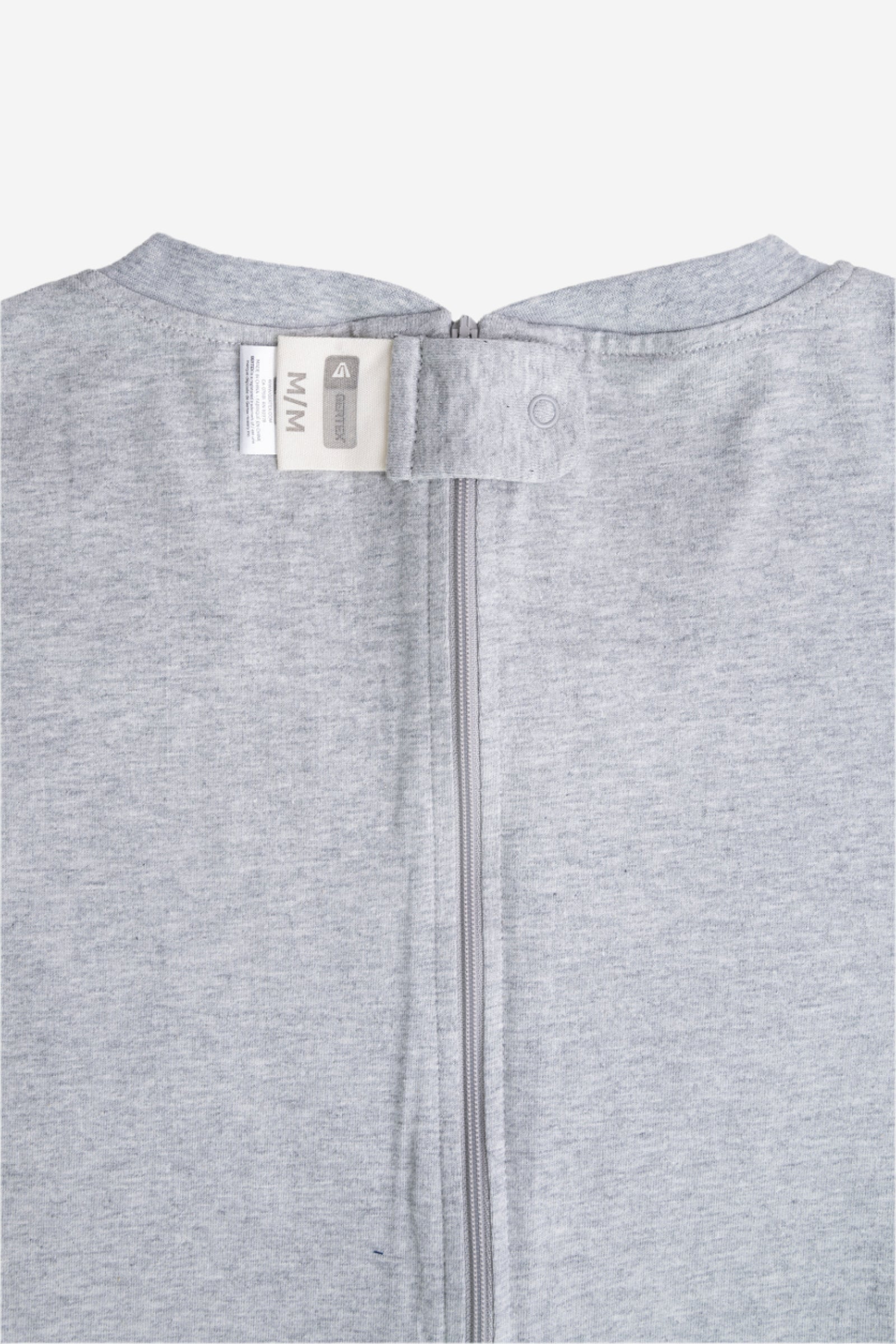 Adult Heather Grey Adaptive Organic Cotton Lightweight, Anti-Strip Back-Zip Sleeper