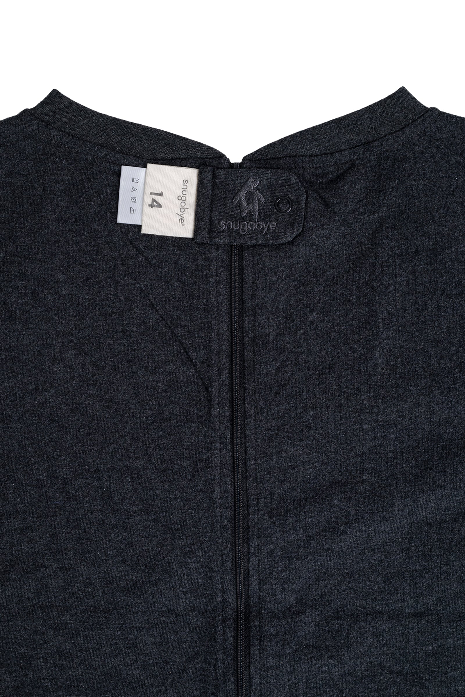Kids Charcoal Grey Lightweight Organic Cotton Adaptive, Anti-Strip, Back-Zip Romper