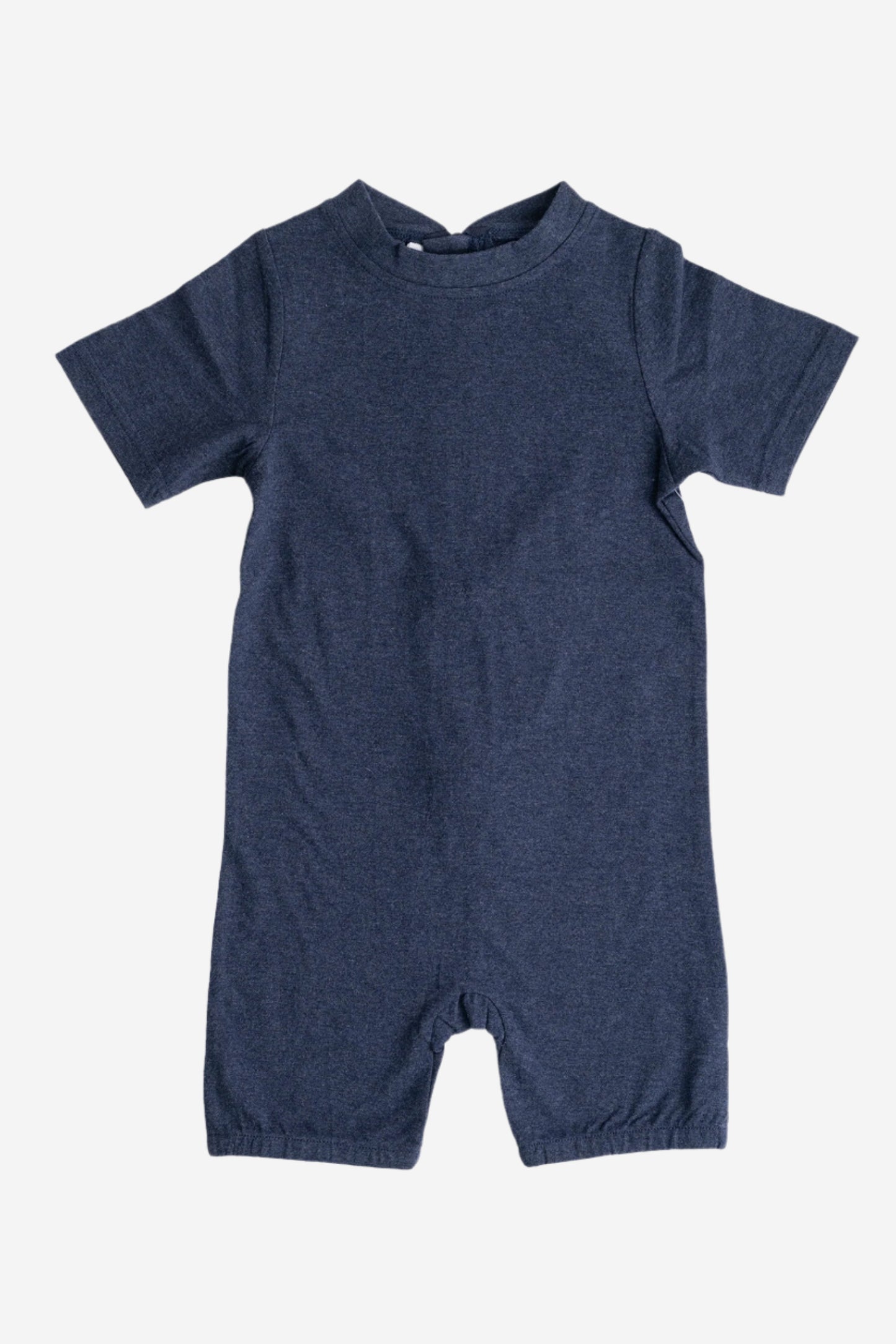 Kids Navy Lightweight Organic Cotton Adaptive, Anti-Strip, Back-Zip Romper