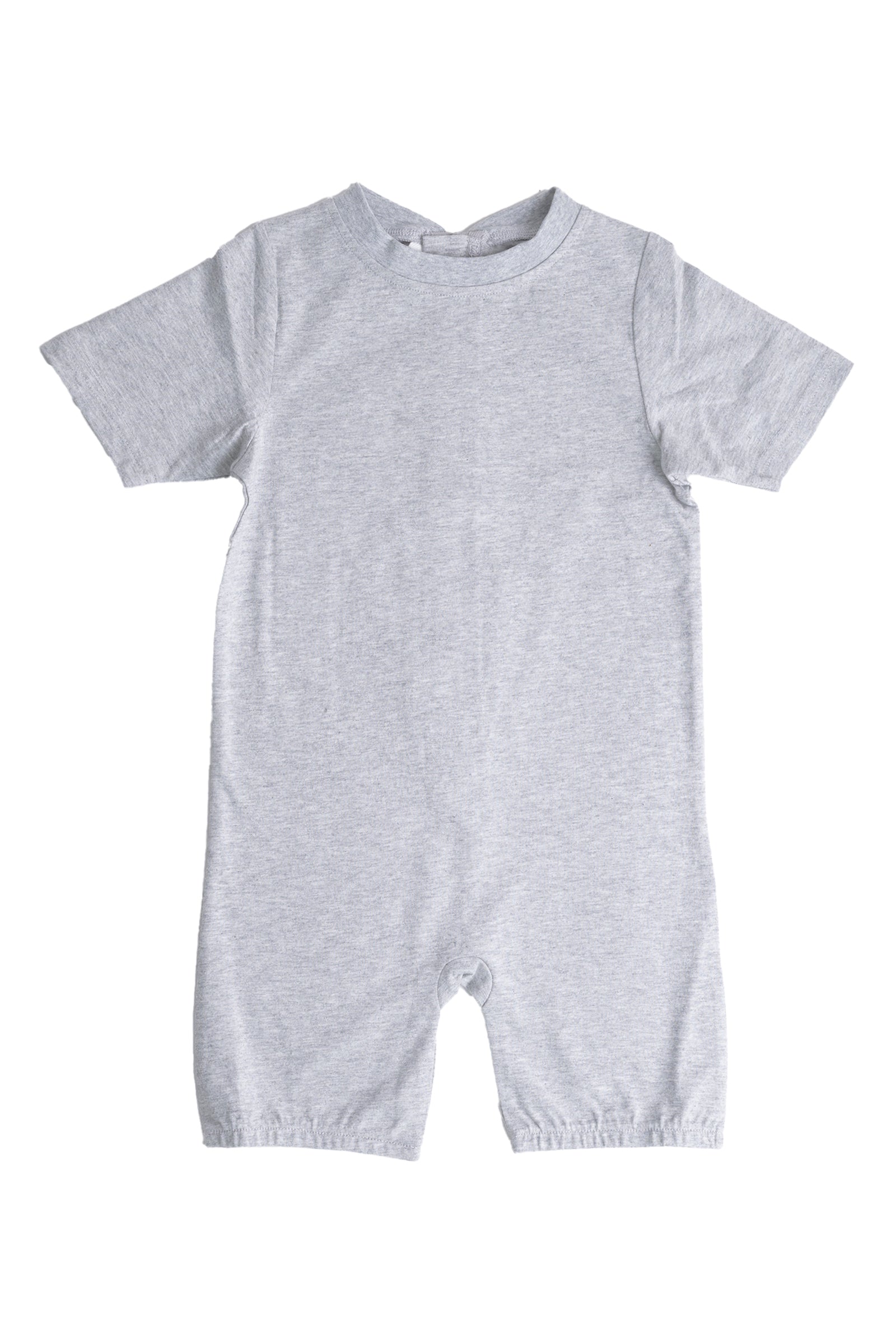 Kids Heather Grey Lightweight Organic Cotton Adaptive, Anti-Strip, Back-Zip Romper